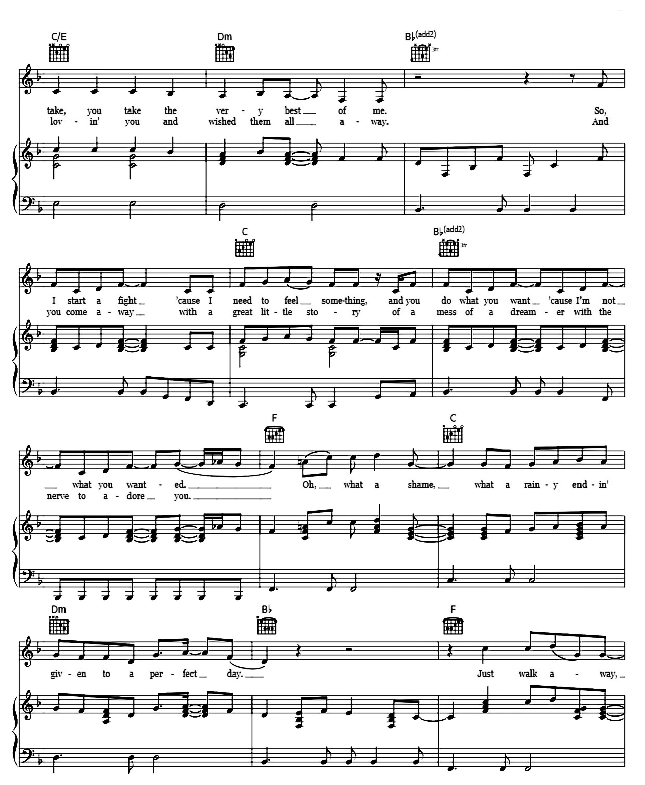 Cold As You sheet music 2