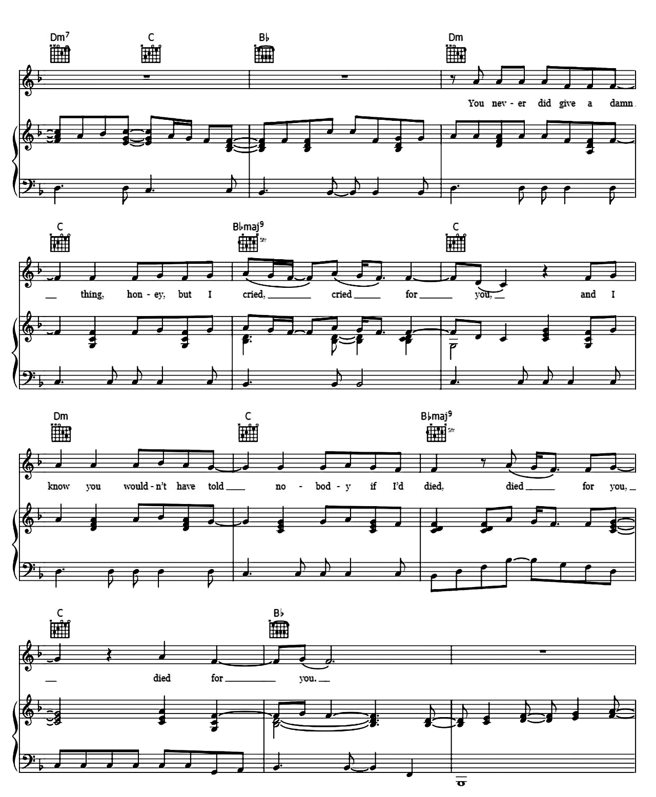 Cold As You sheet music 4