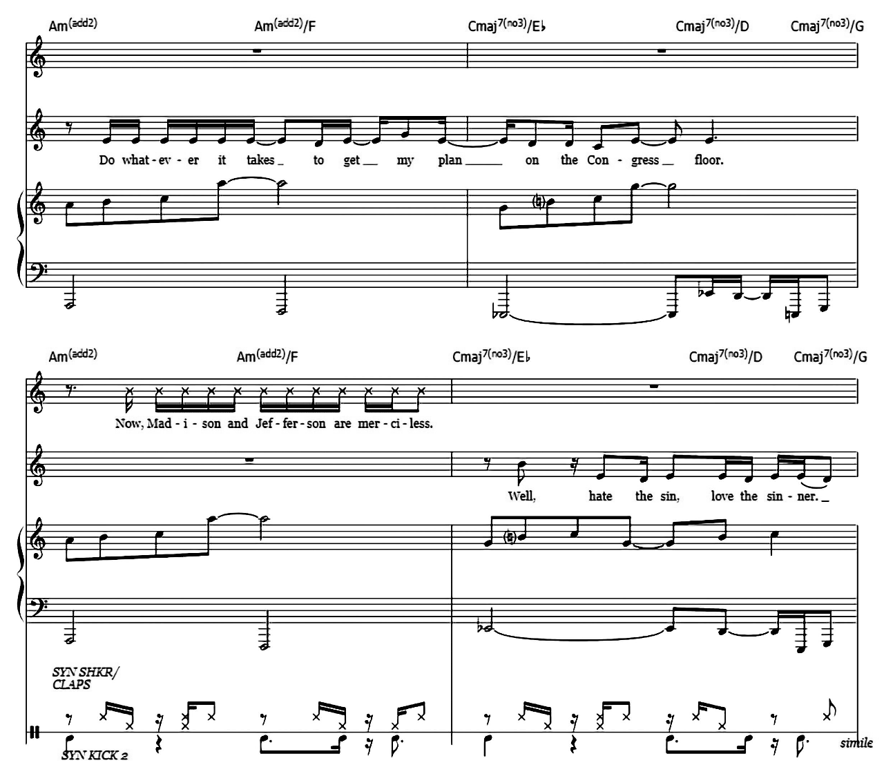The Room Where It Happens (from Hamilton) sheet music 4
