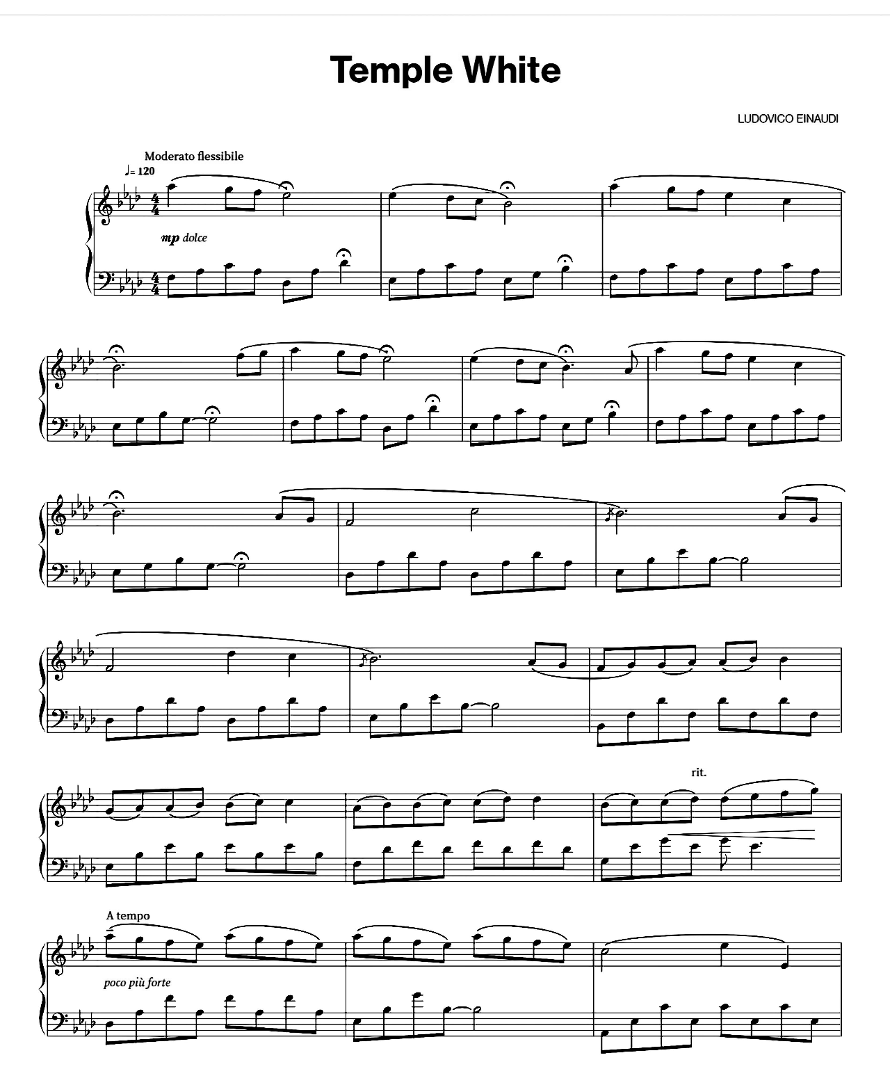 Temple White sheet music