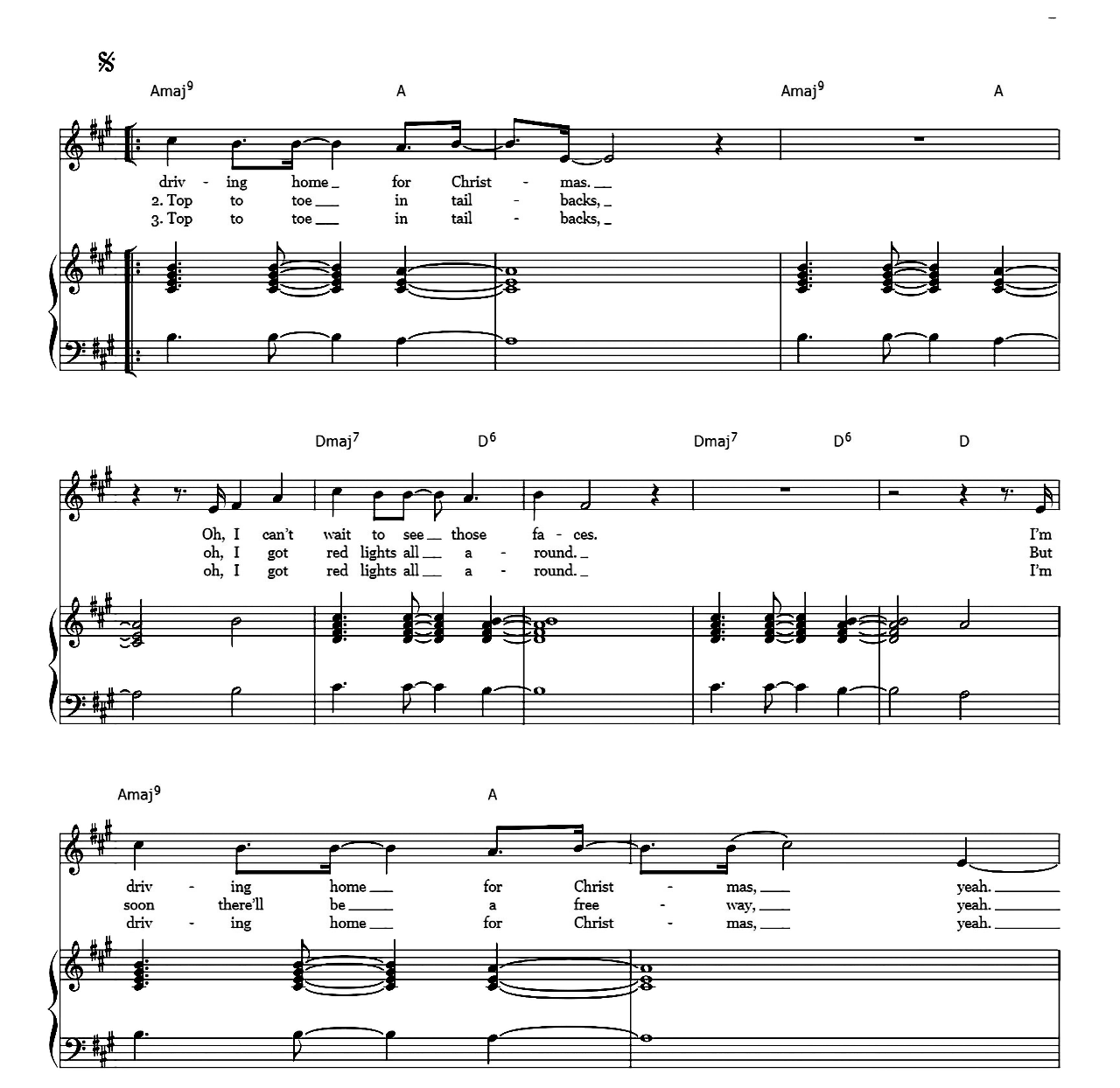 Driving Home For Christmas sheet music 2