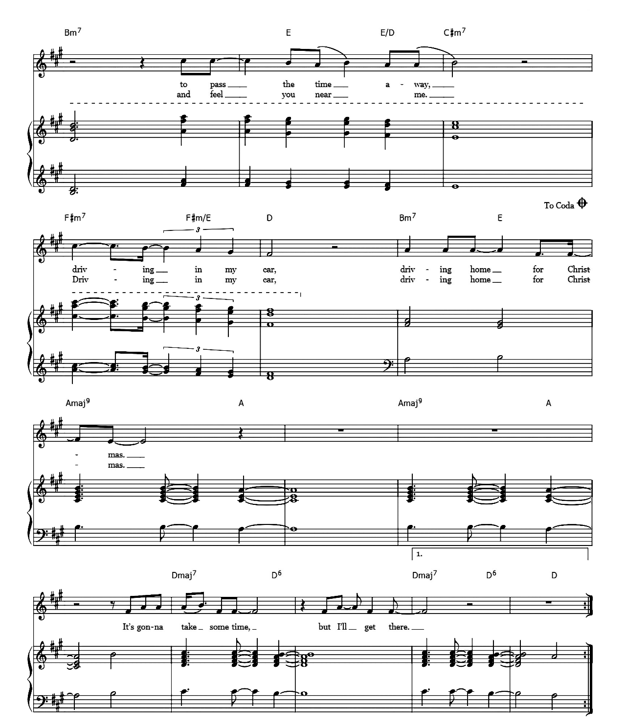 Driving Home For Christmas sheet music 4