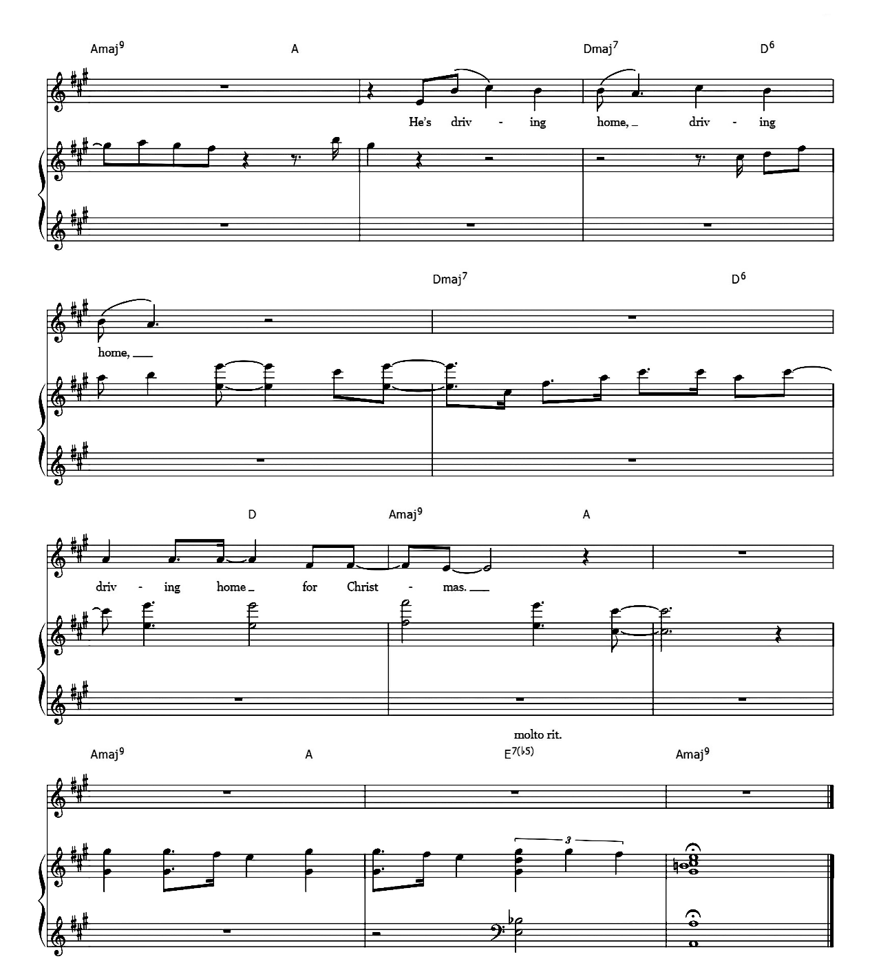 Driving Home For Christmas sheet music 8