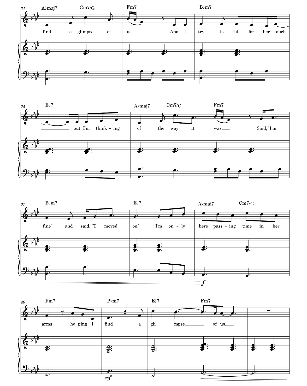 Glimpse Of Us sheet music 3