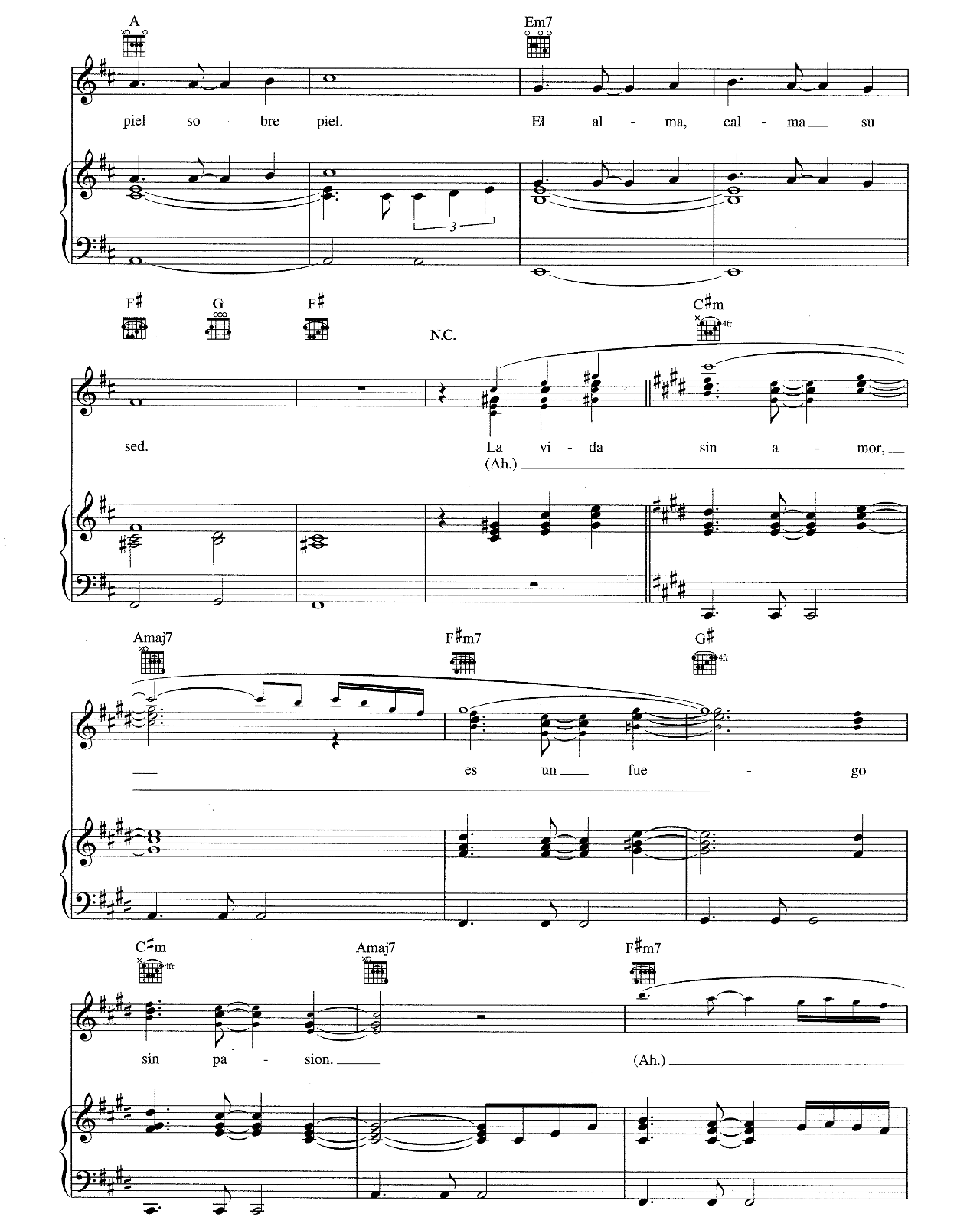 La Vida Sin Amor sheet music 6