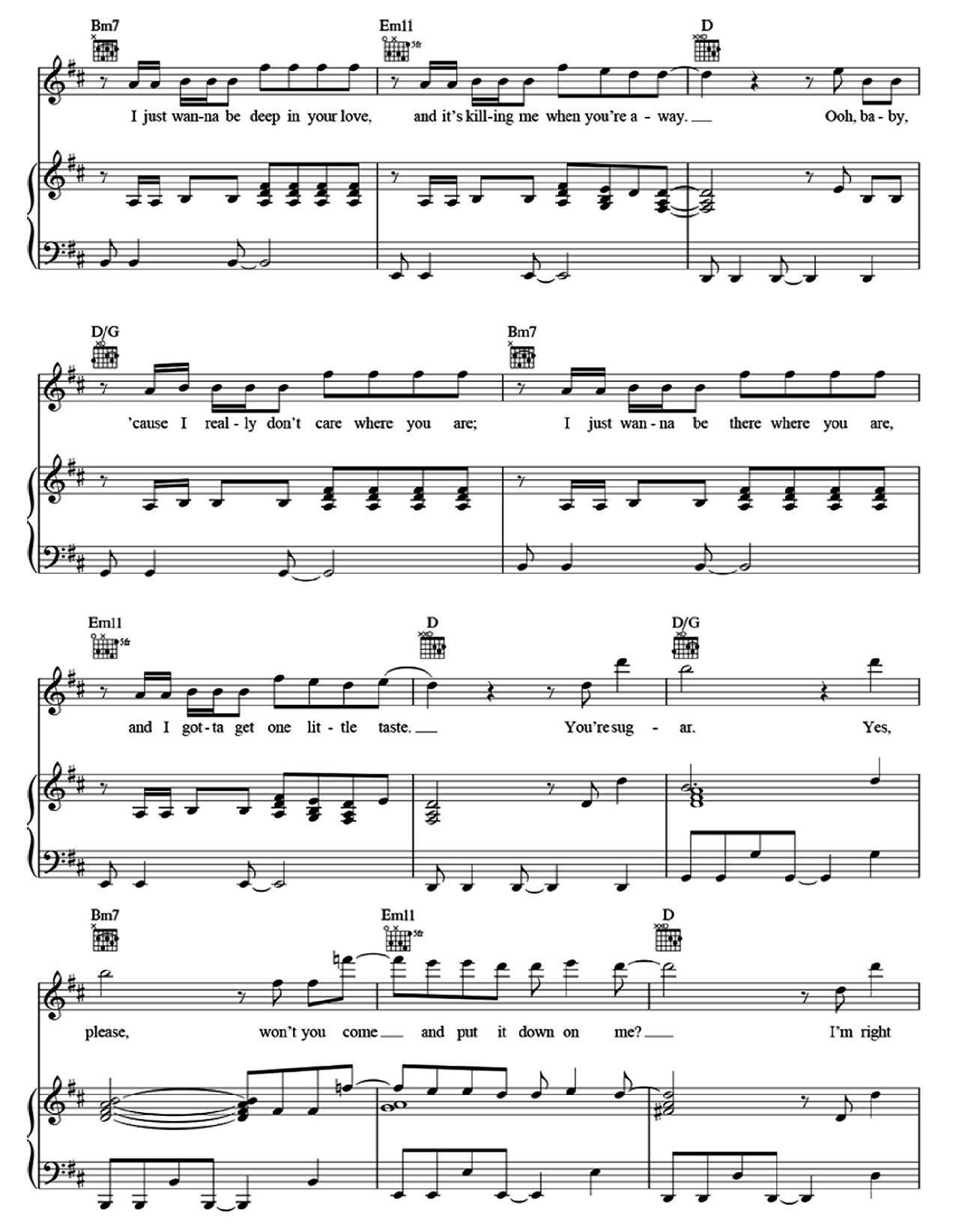 Sugar sheet music 2