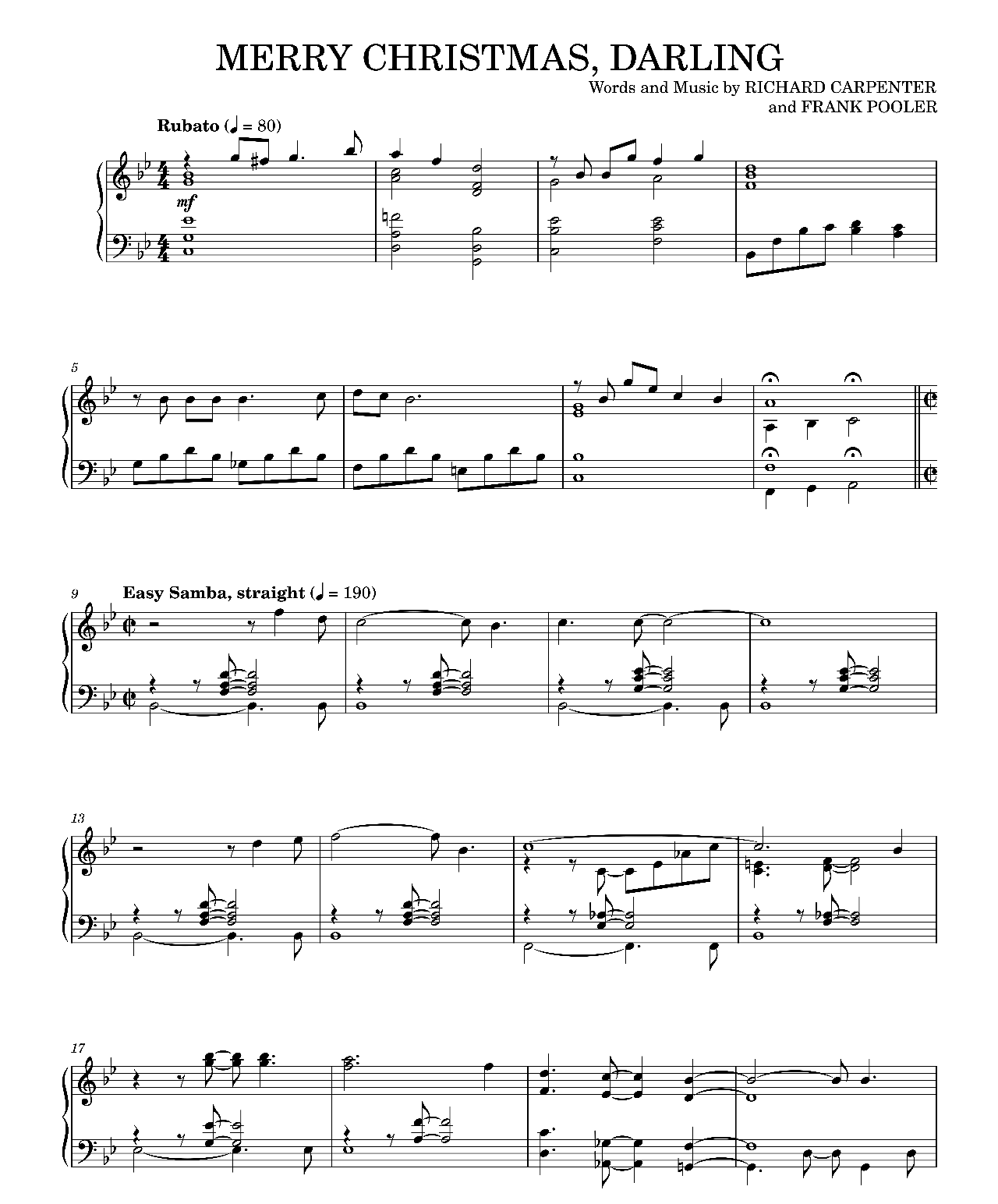 Merry Christmas Darling sheet music