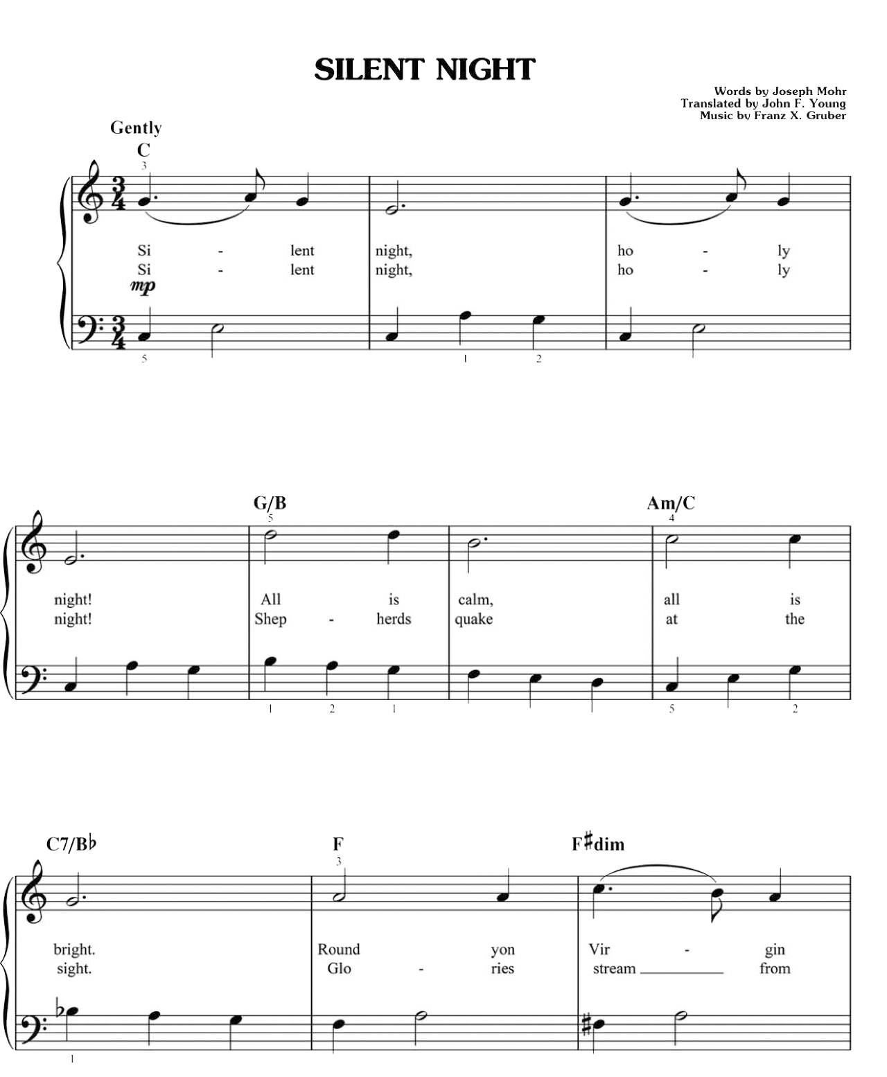 Silent Night sheet music