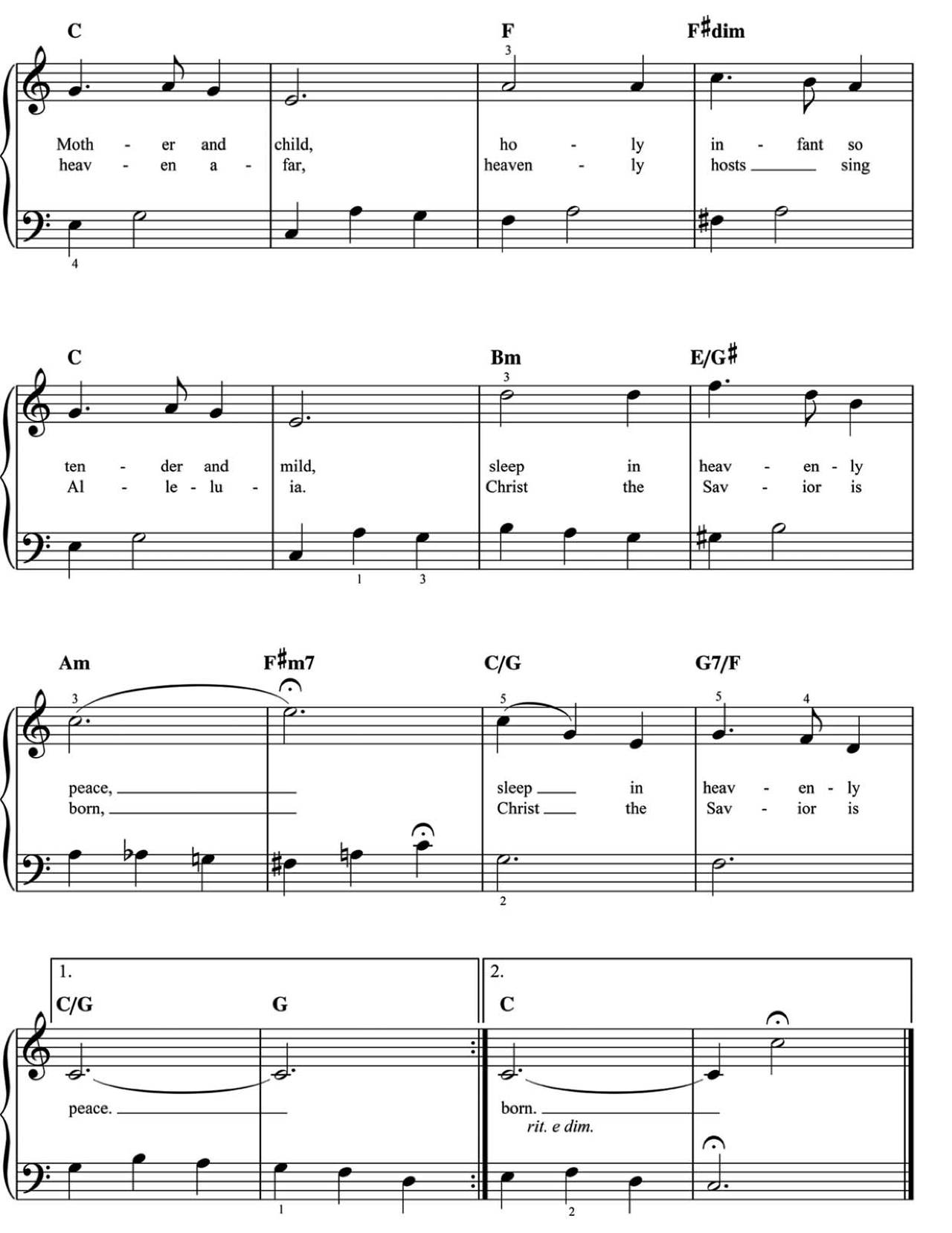 Silent Night sheet music 2