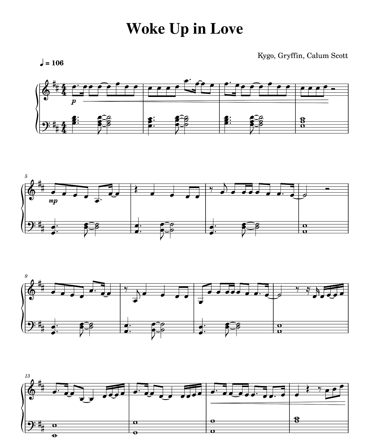 Woke Up In Love sheet music