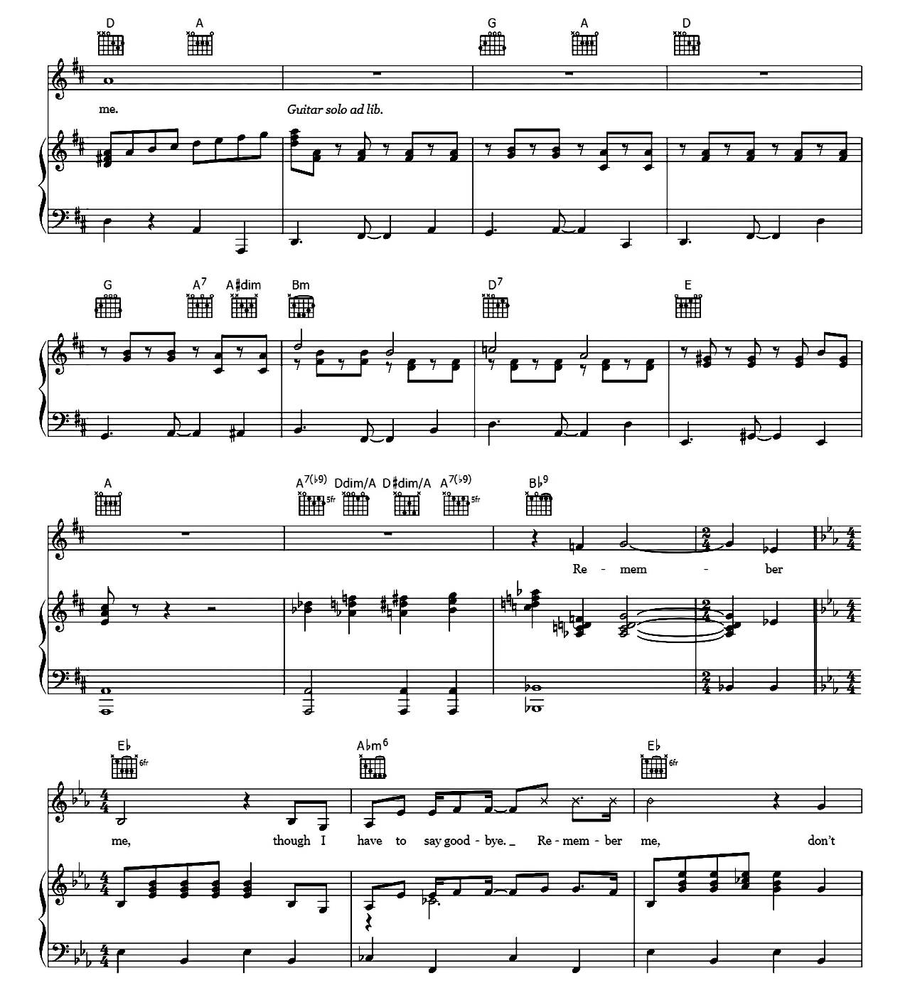 Remember Me (from Coco) sheet music 3