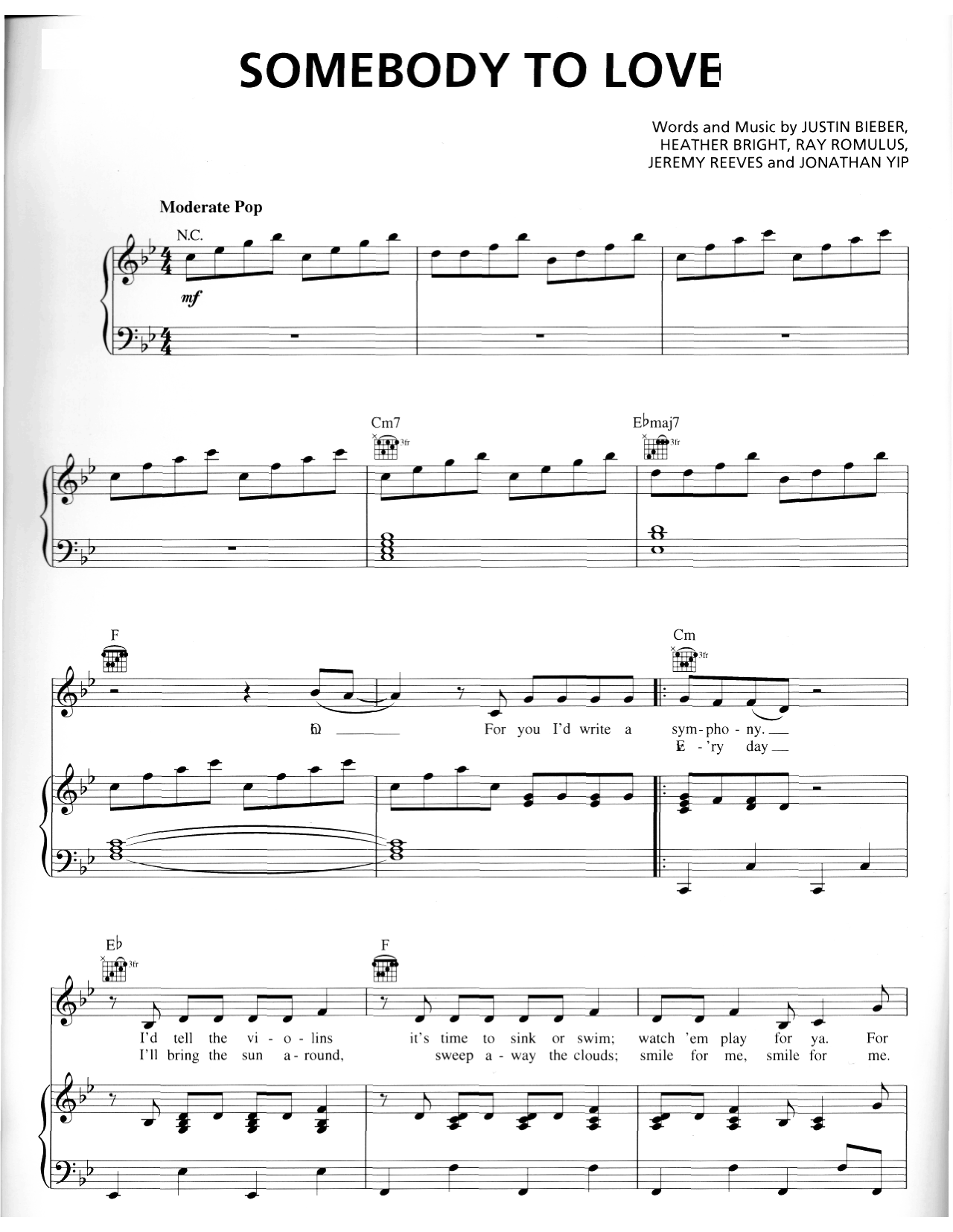 Somebody To Love sheet music