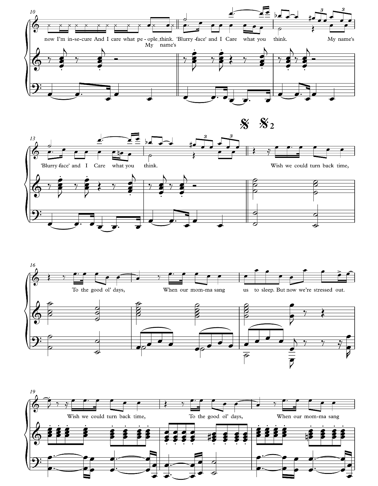 Stressed Out sheet music 2
