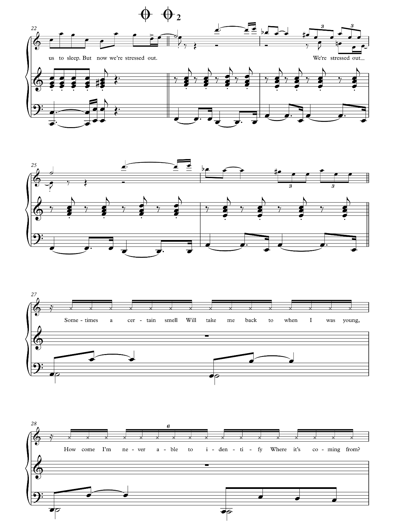 Stressed Out sheet music 3