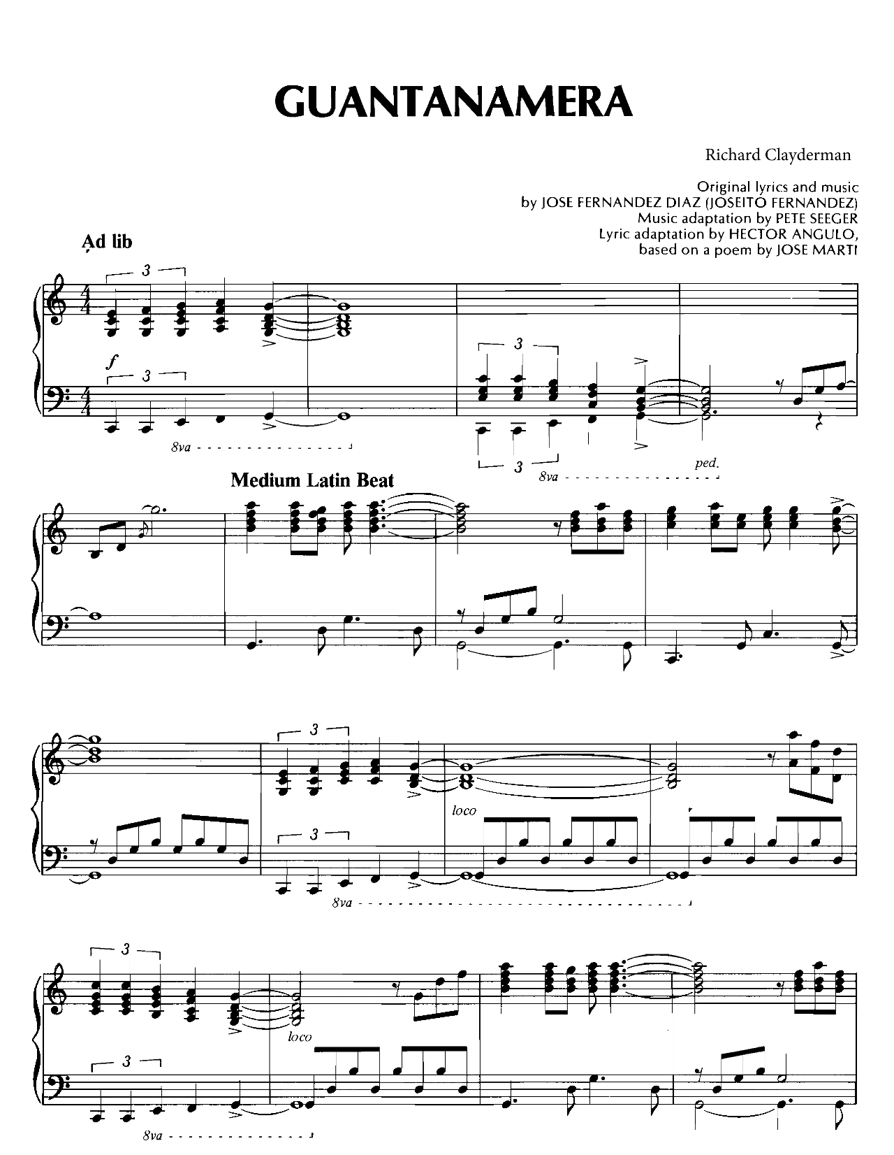 Guantanamera sheet music