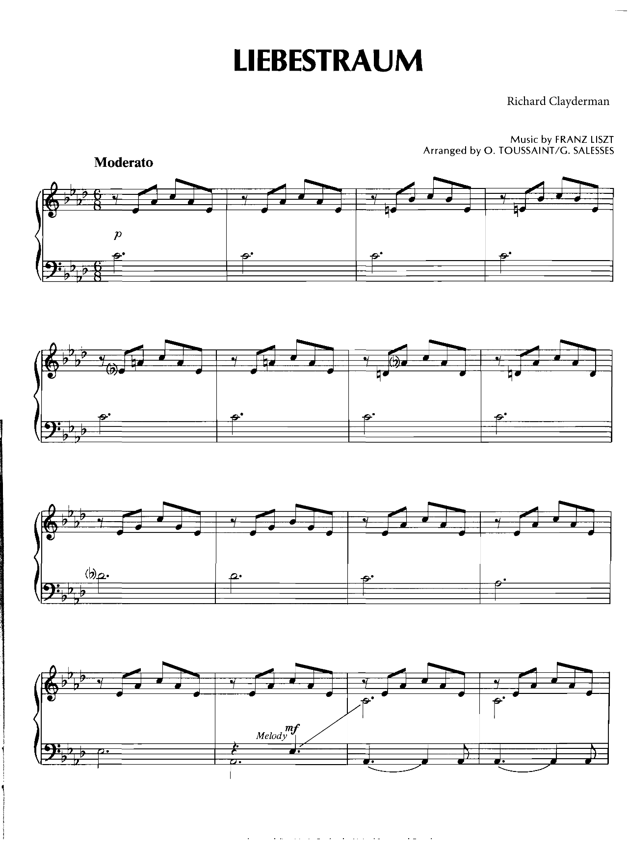 Liebestraum sheet music