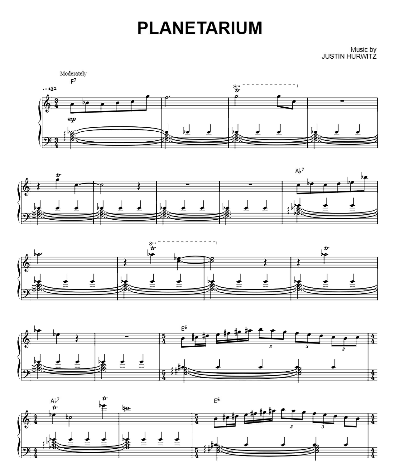 Planetarium sheet music