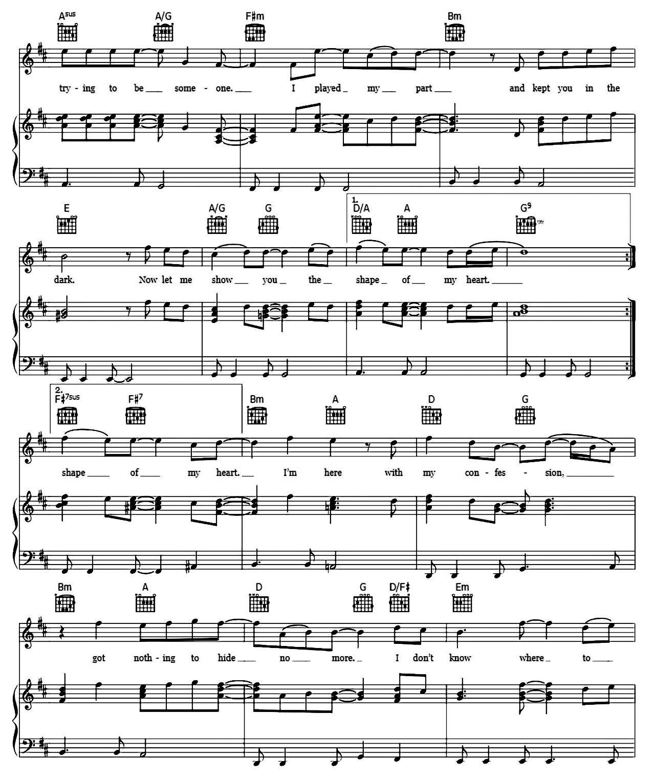 Shape Of My Heart sheet music 3