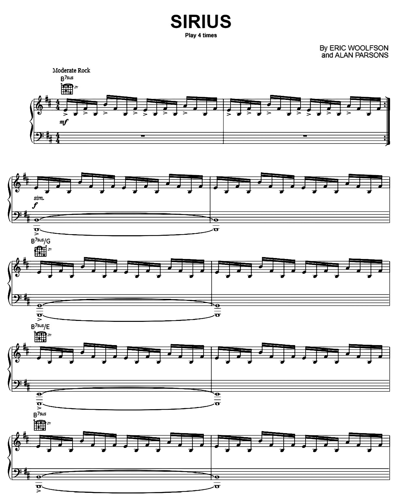 Sirius sheet music