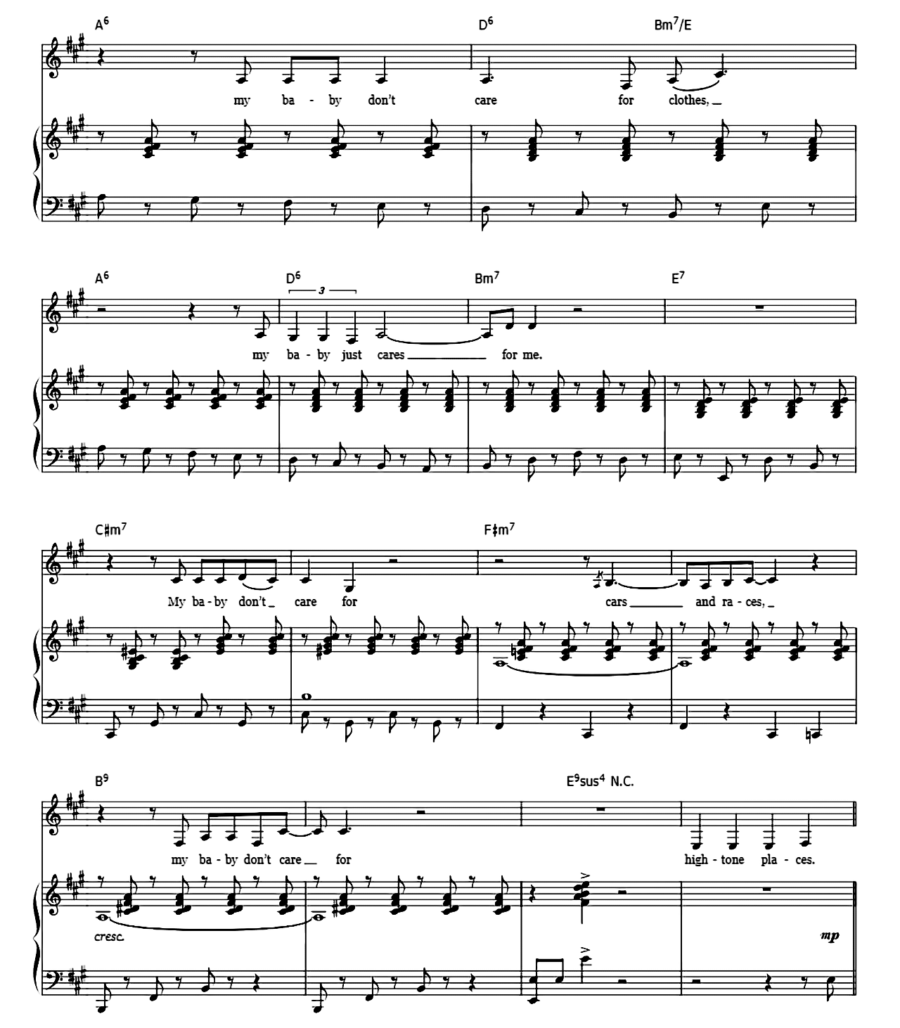 My Baby Just Cares For Me sheet music 2