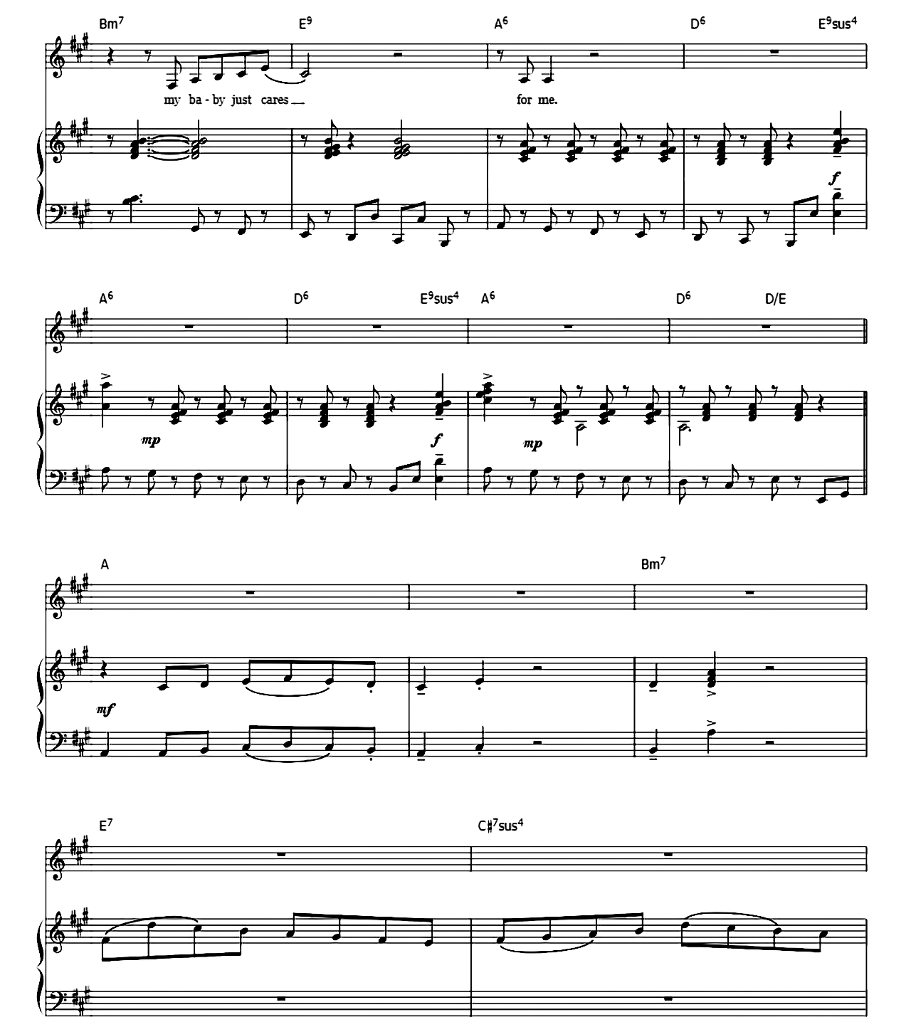 My Baby Just Cares For Me sheet music 4