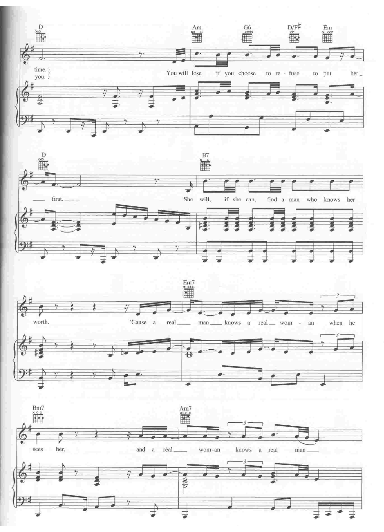 A Womans Worth sheet music 3