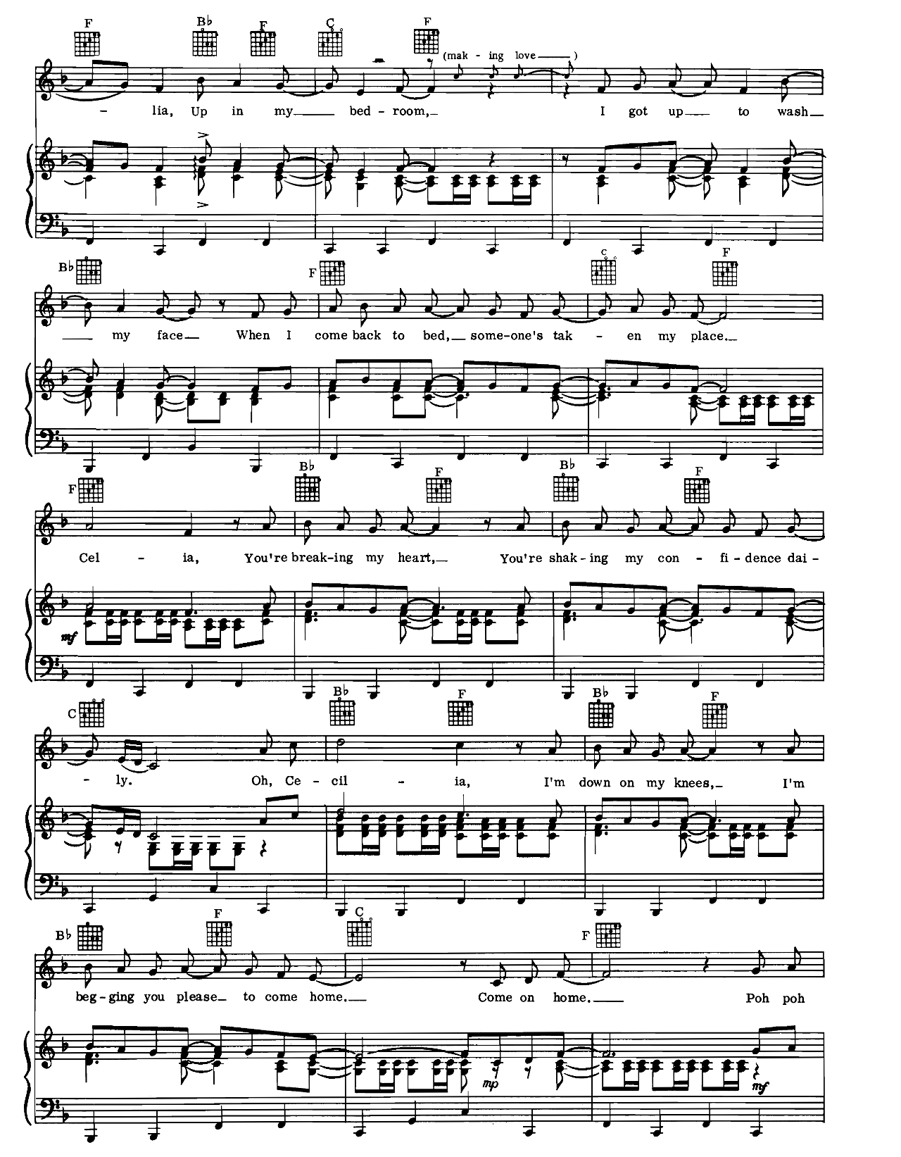 Cecilia sheet music 2