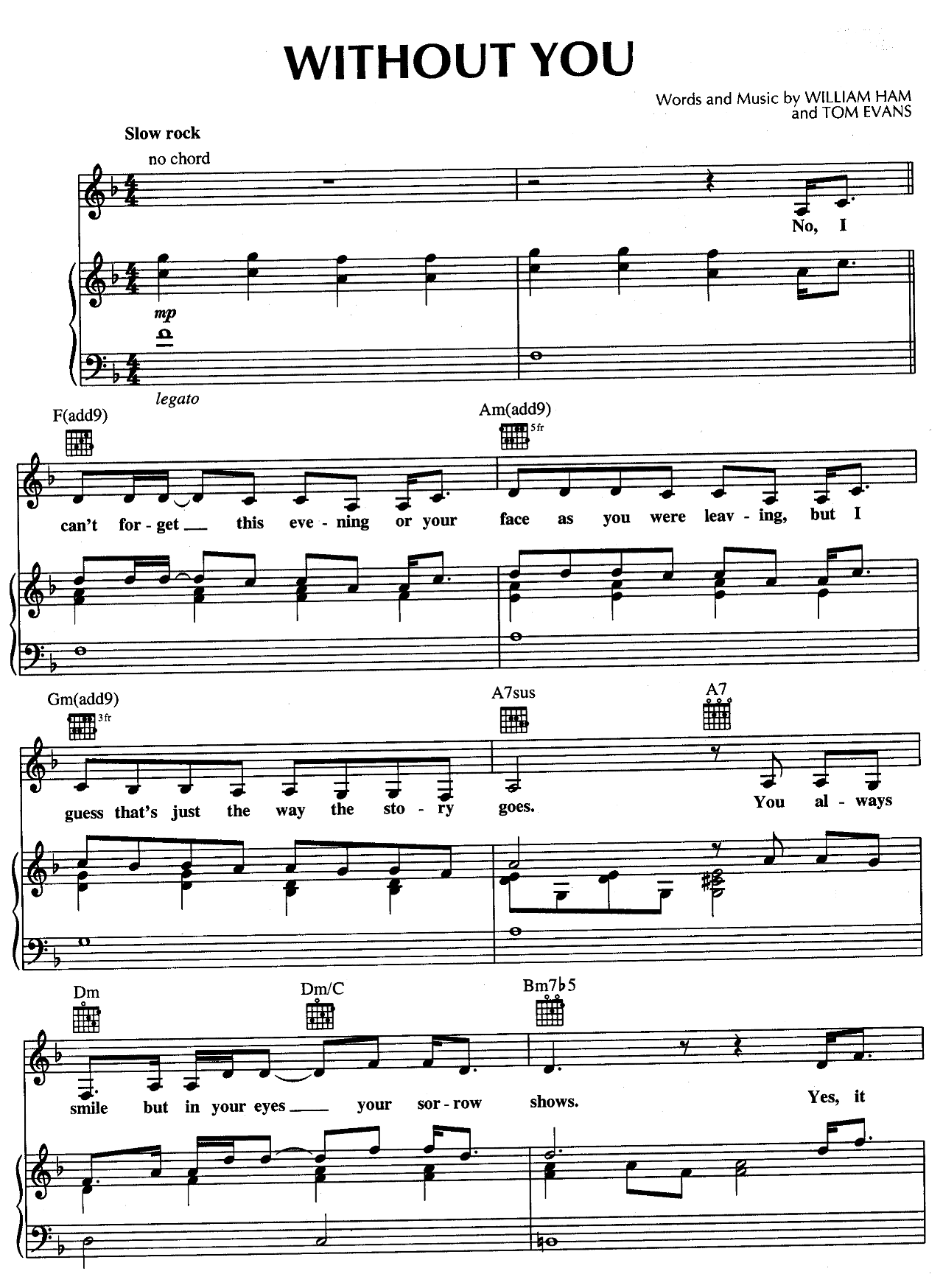 Without You sheet music