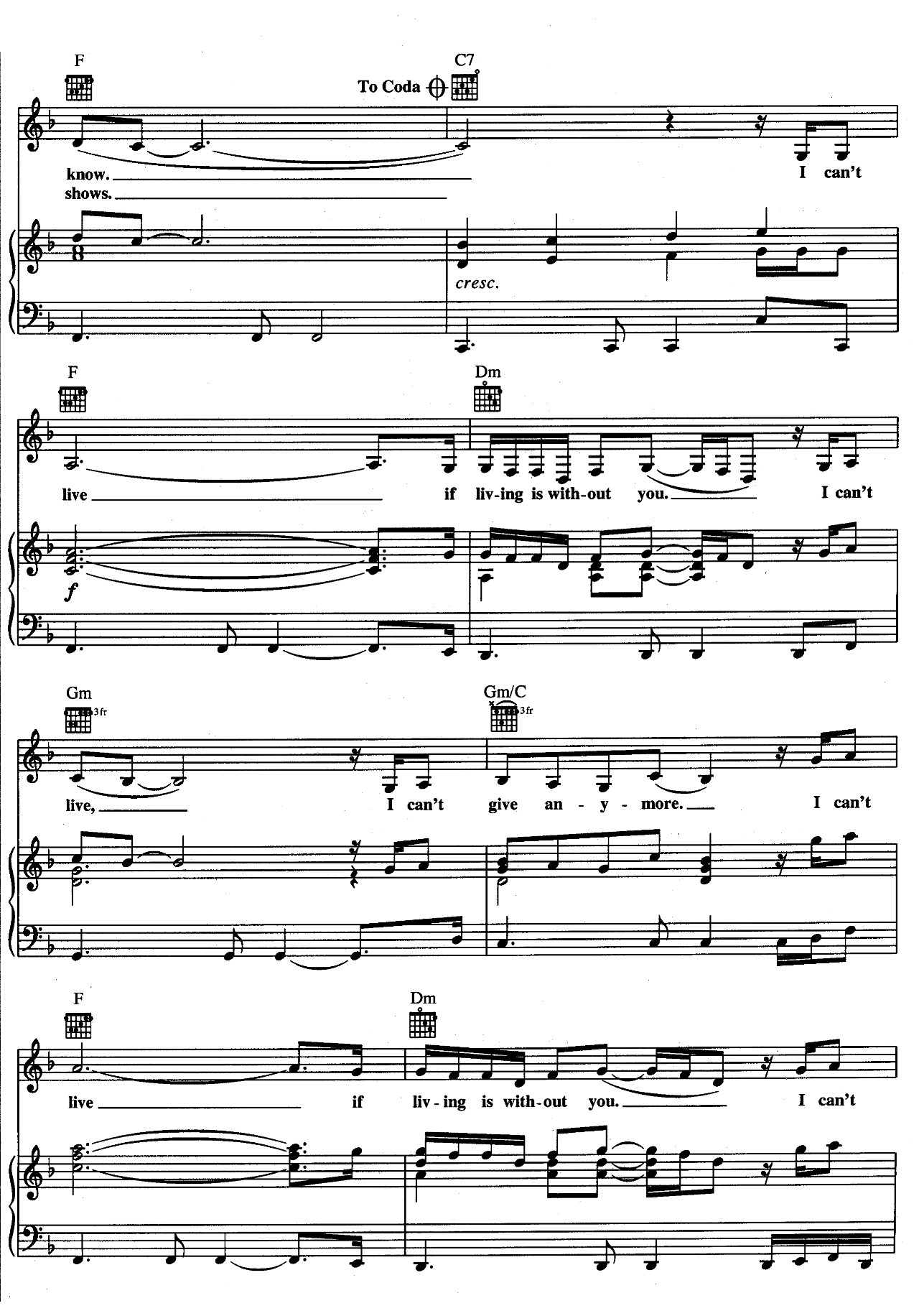 Without You sheet music 3