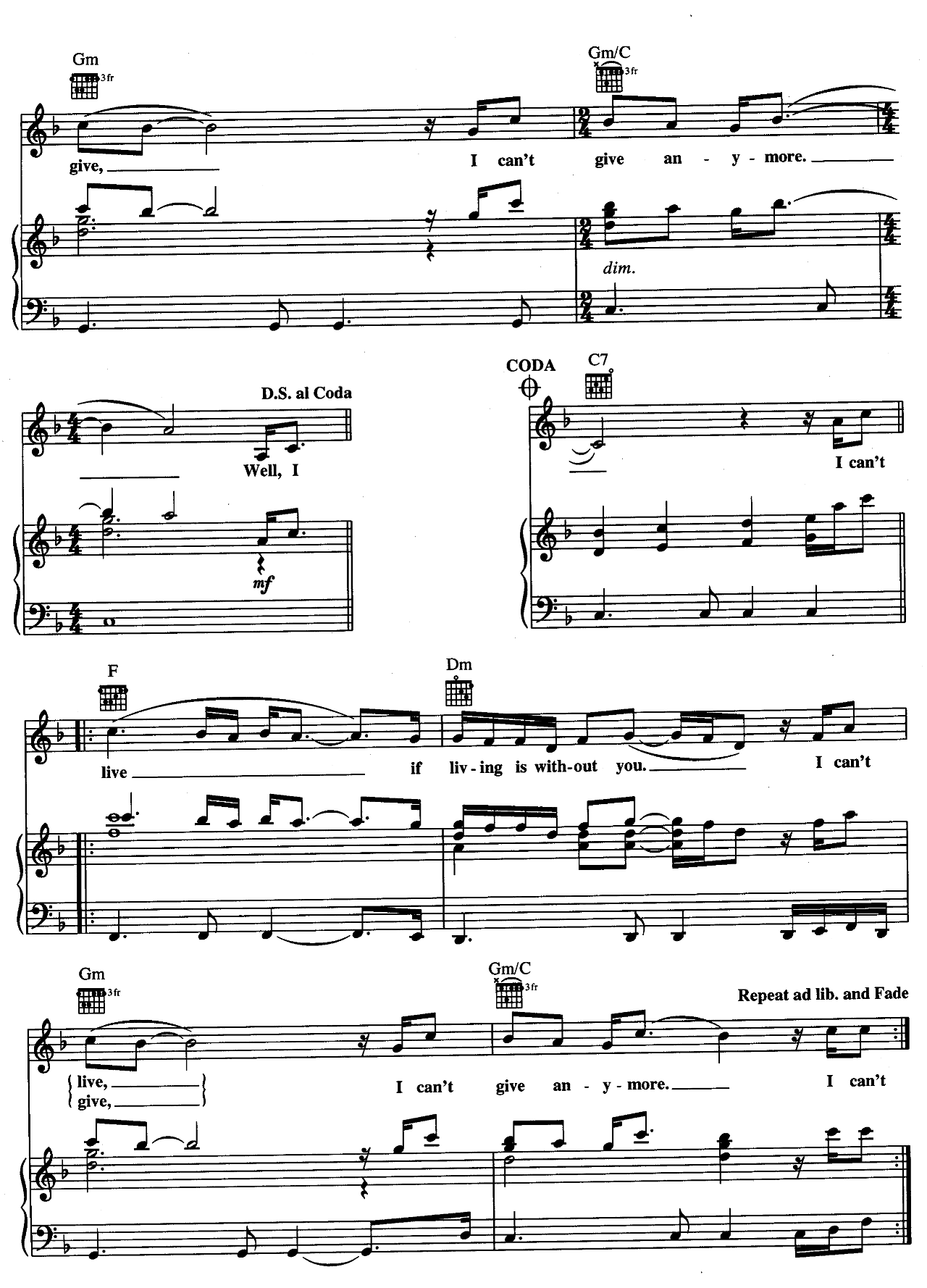 Without You sheet music 4