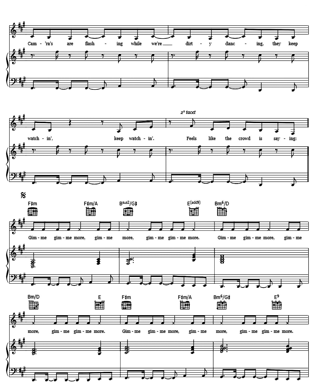 Gimme More sheet music 3