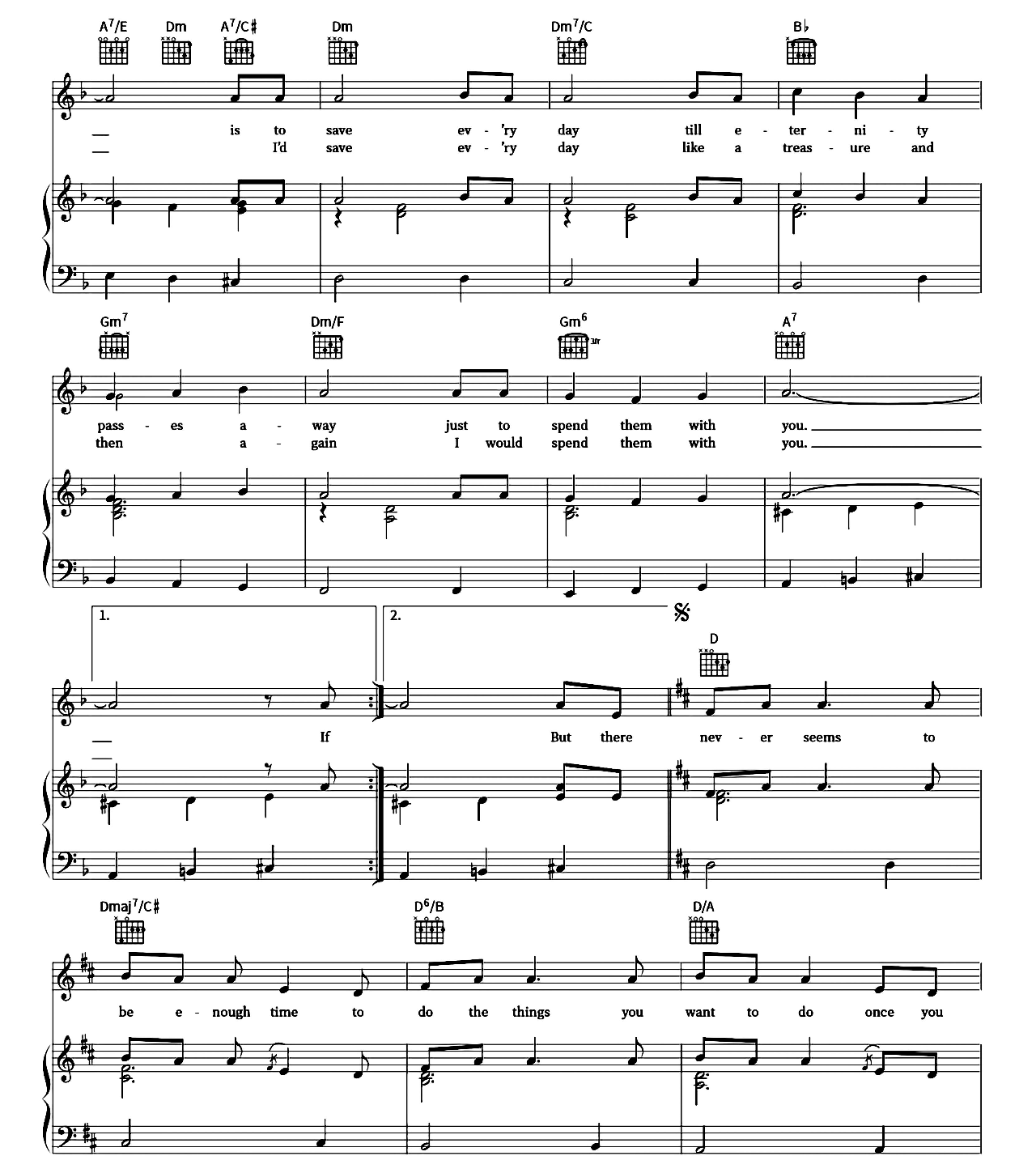 Time In A Bottle sheet music 2