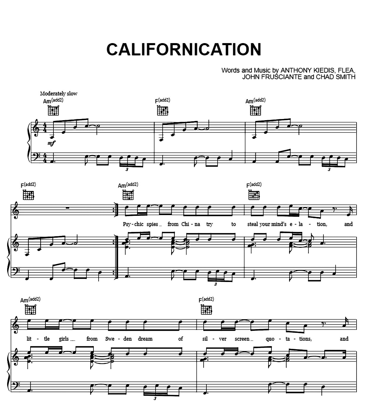 Californication sheet music