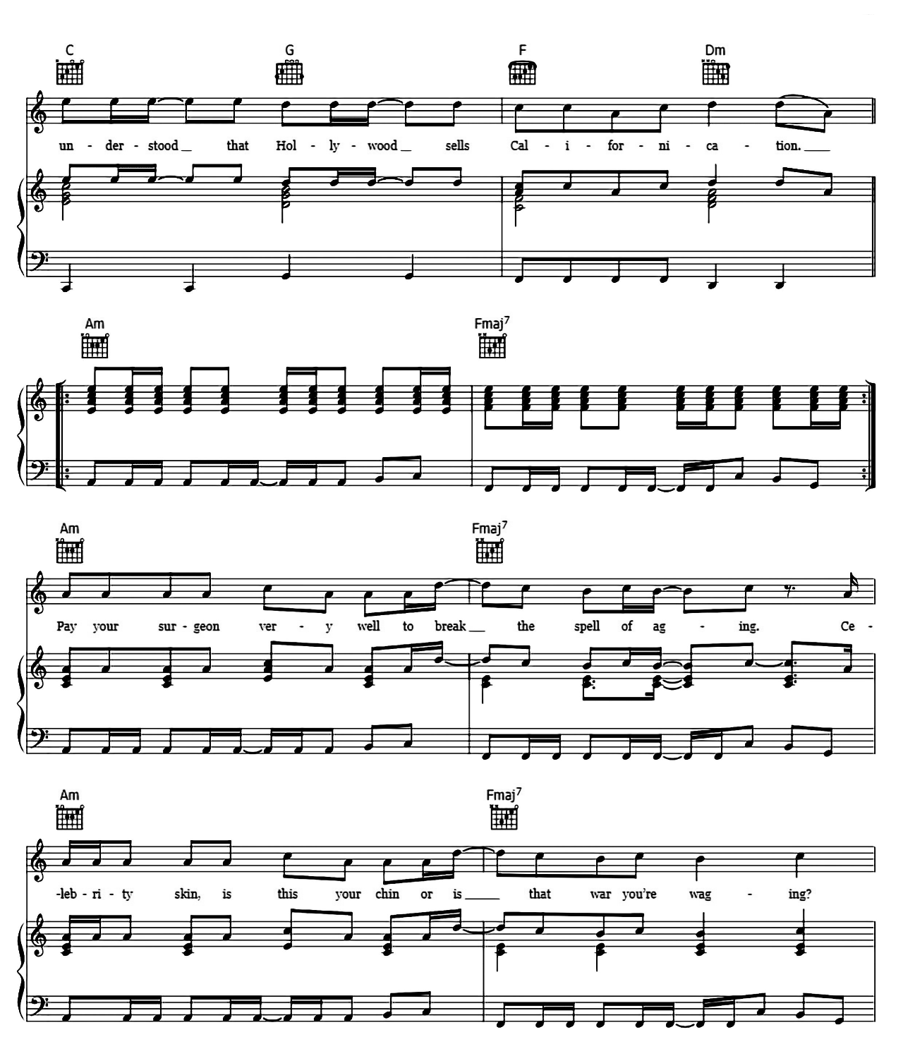 Californication sheet music 3