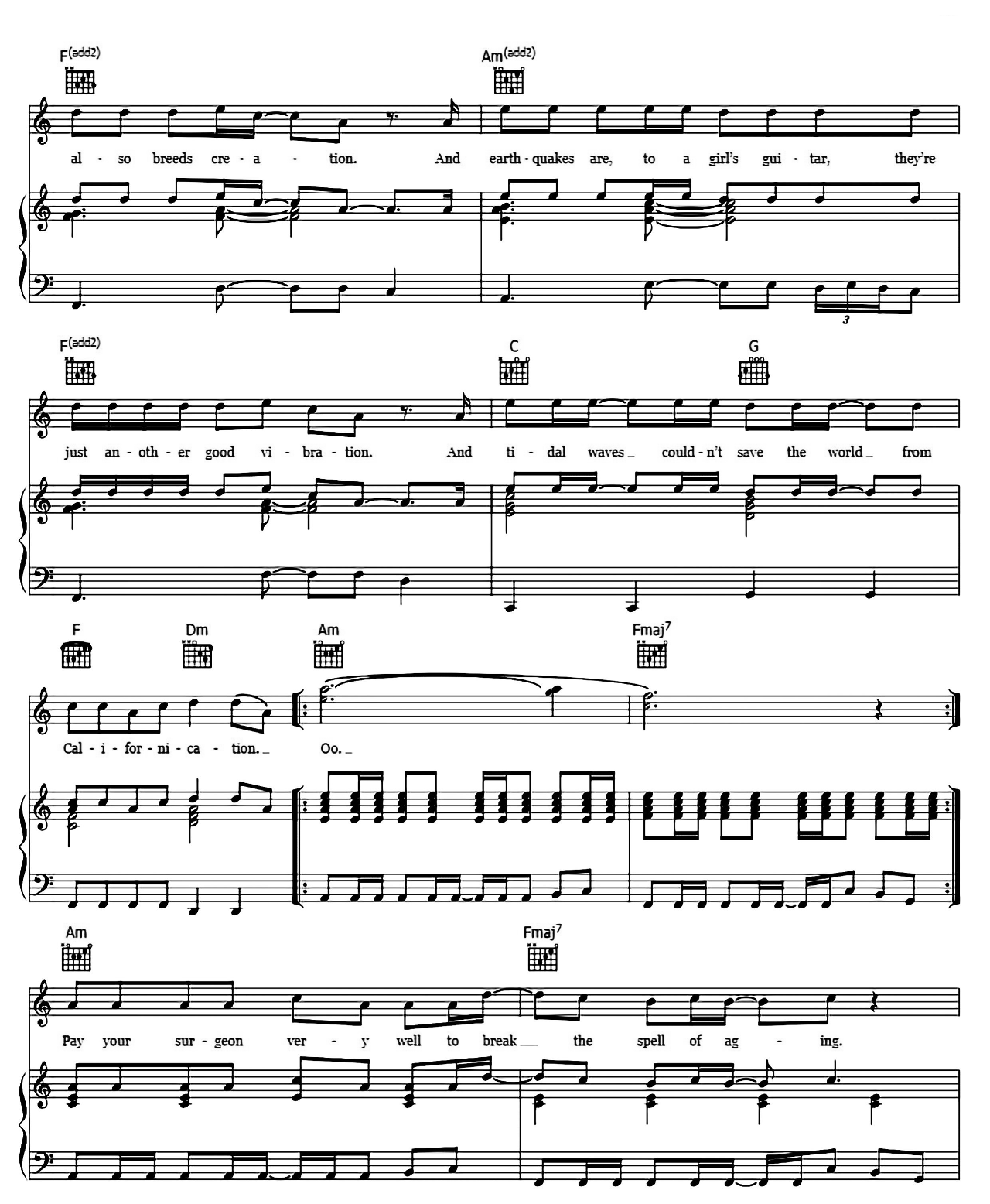 Californication sheet music 10