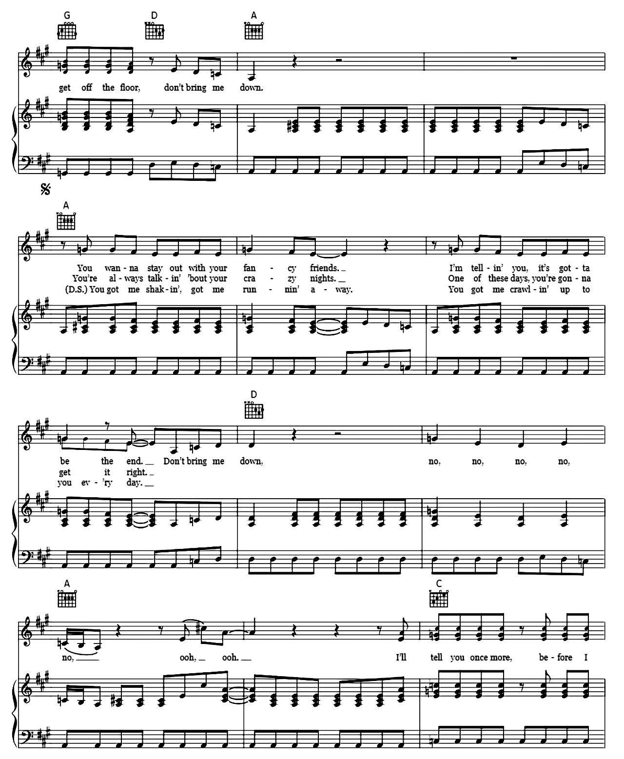 Don't Bring Me Down sheet music 2