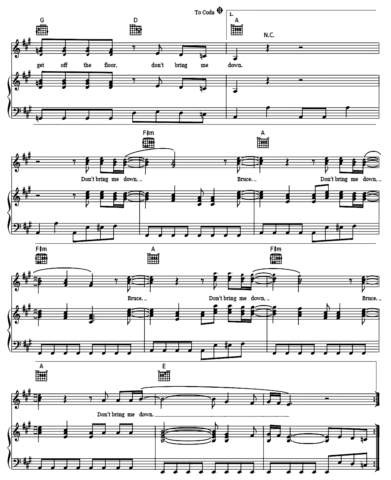 Don't Bring Me Down sheet music 3