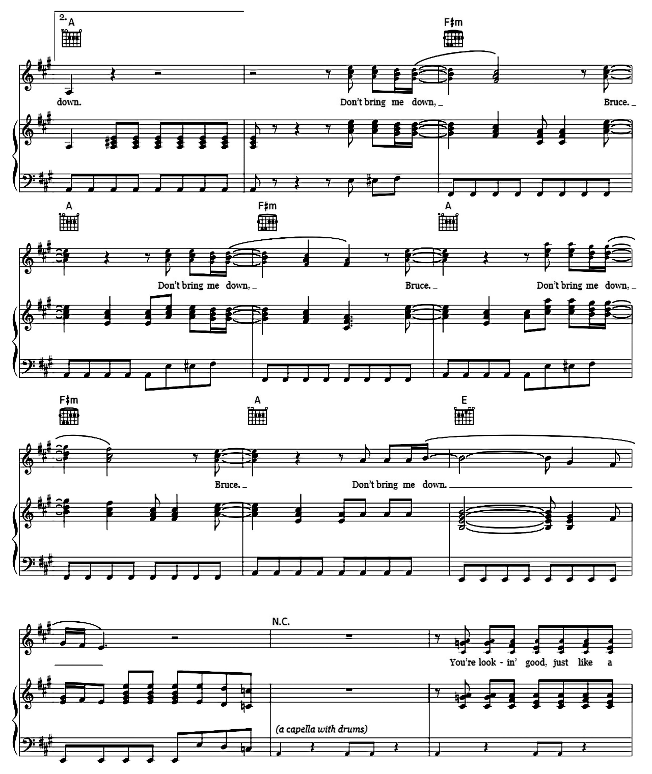 Don't Bring Me Down sheet music 4