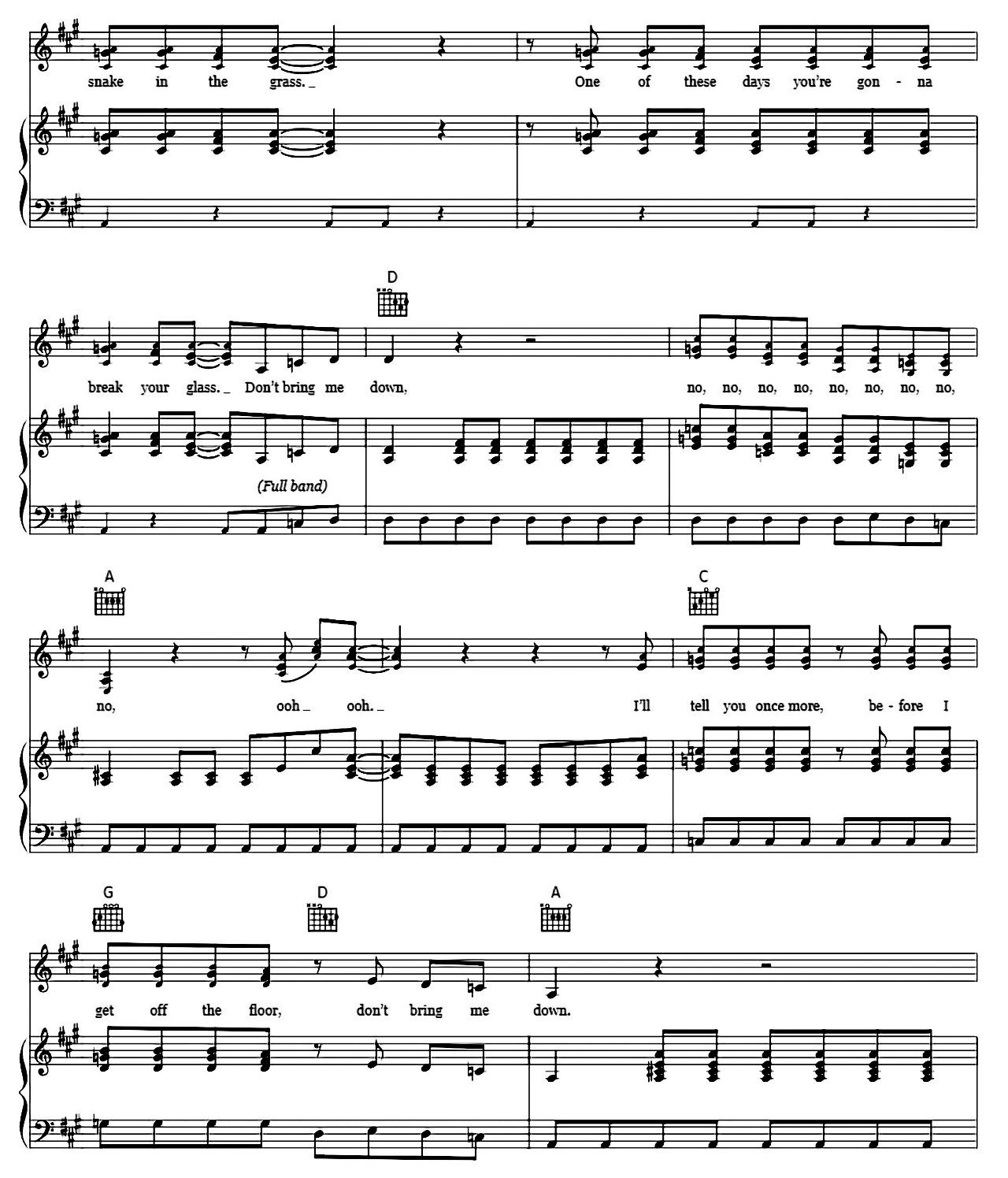 Don't Bring Me Down sheet music 5