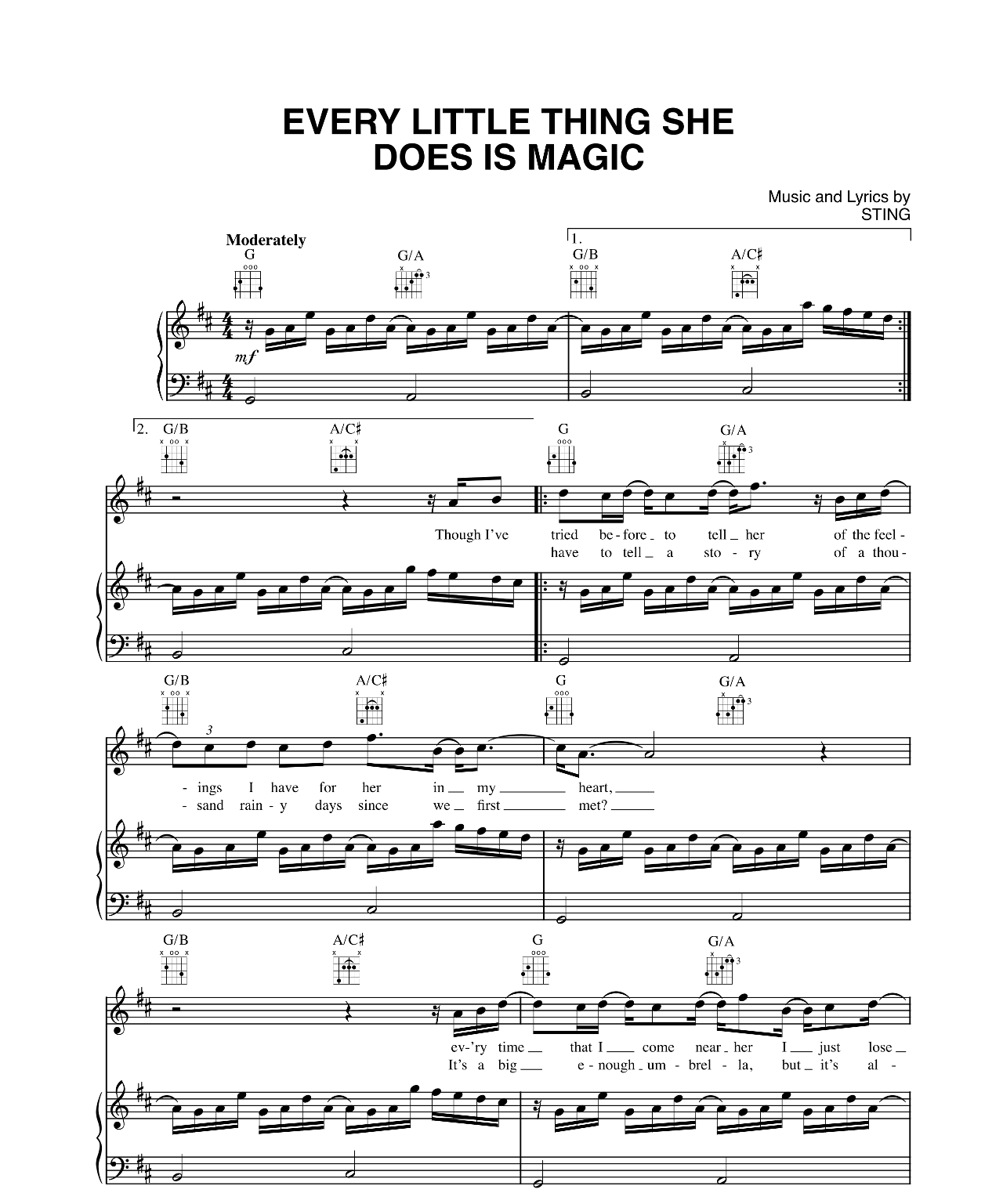 Every Little Thing She Does Is Magic sheet music