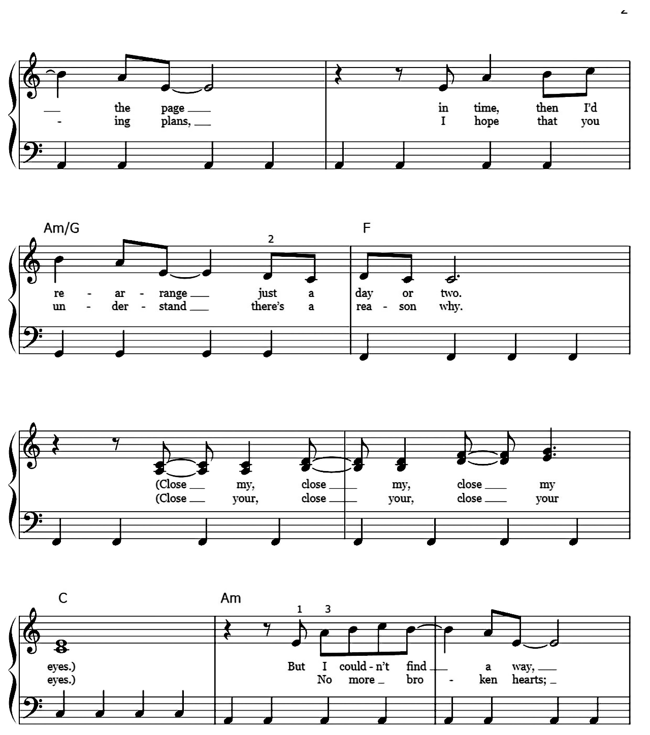 Little Lies sheet music 2