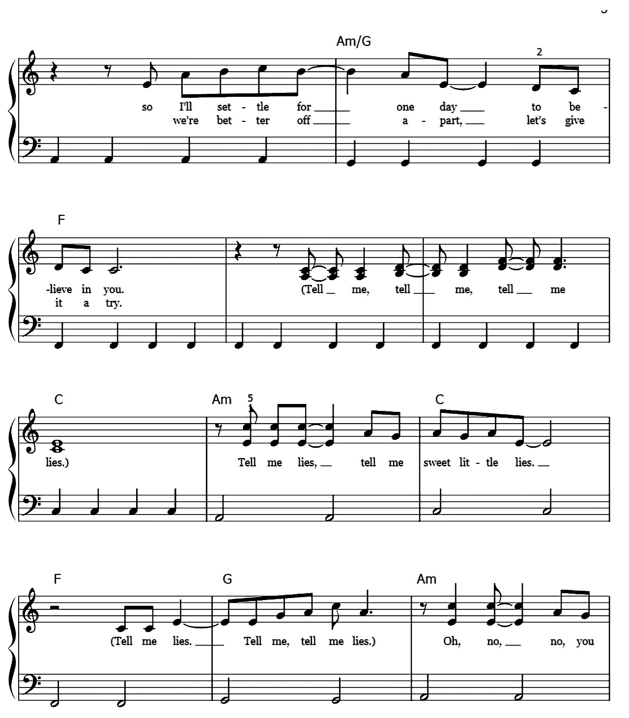 Little Lies sheet music 3