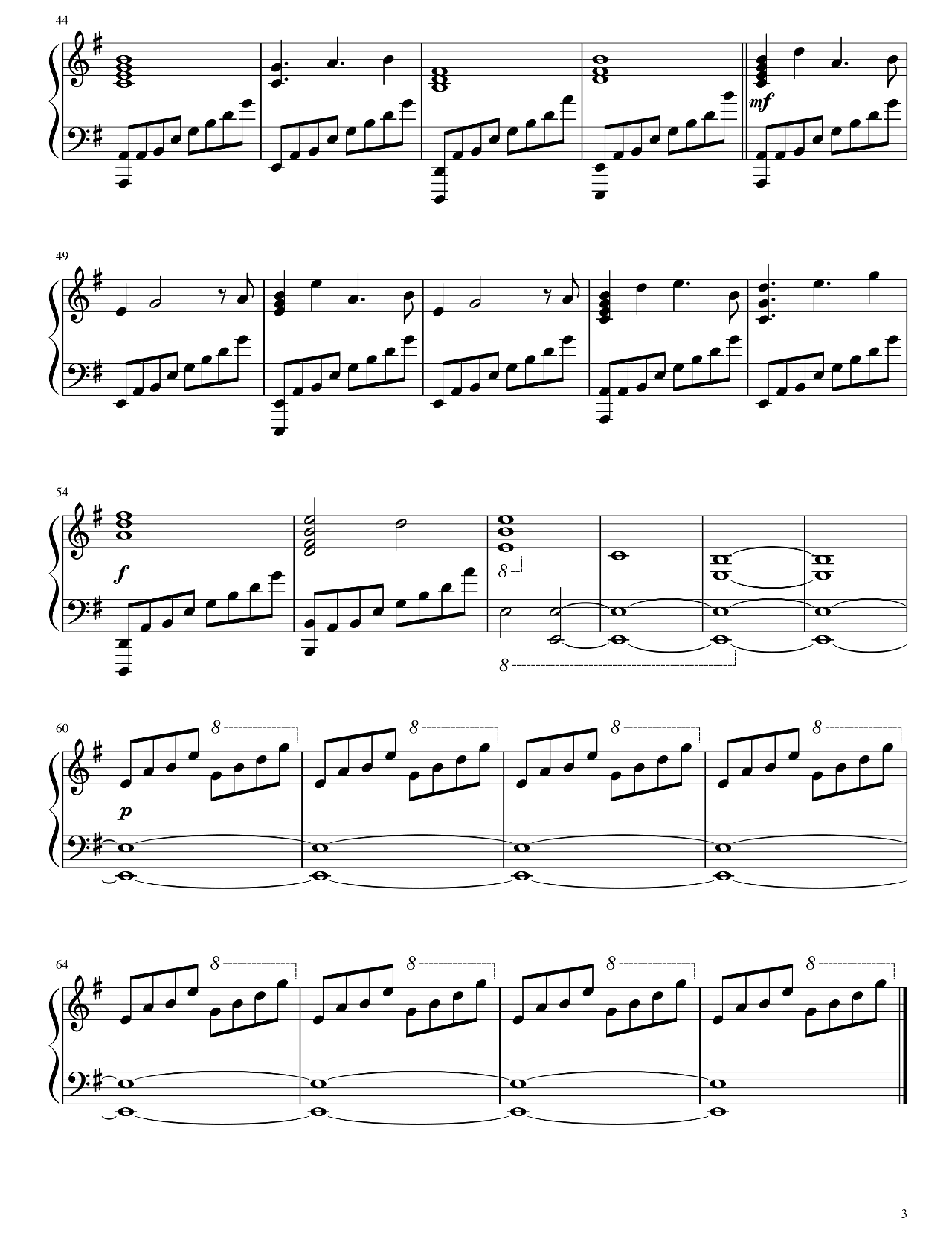 Minecraft sheet music 3