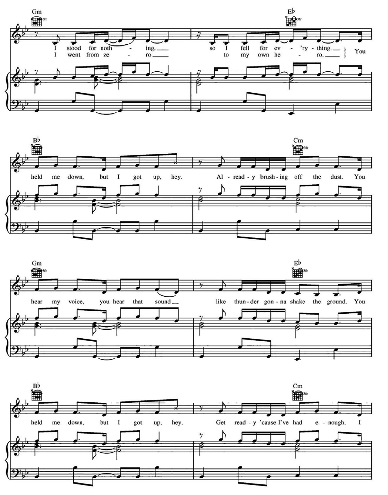 Roar sheet music 2