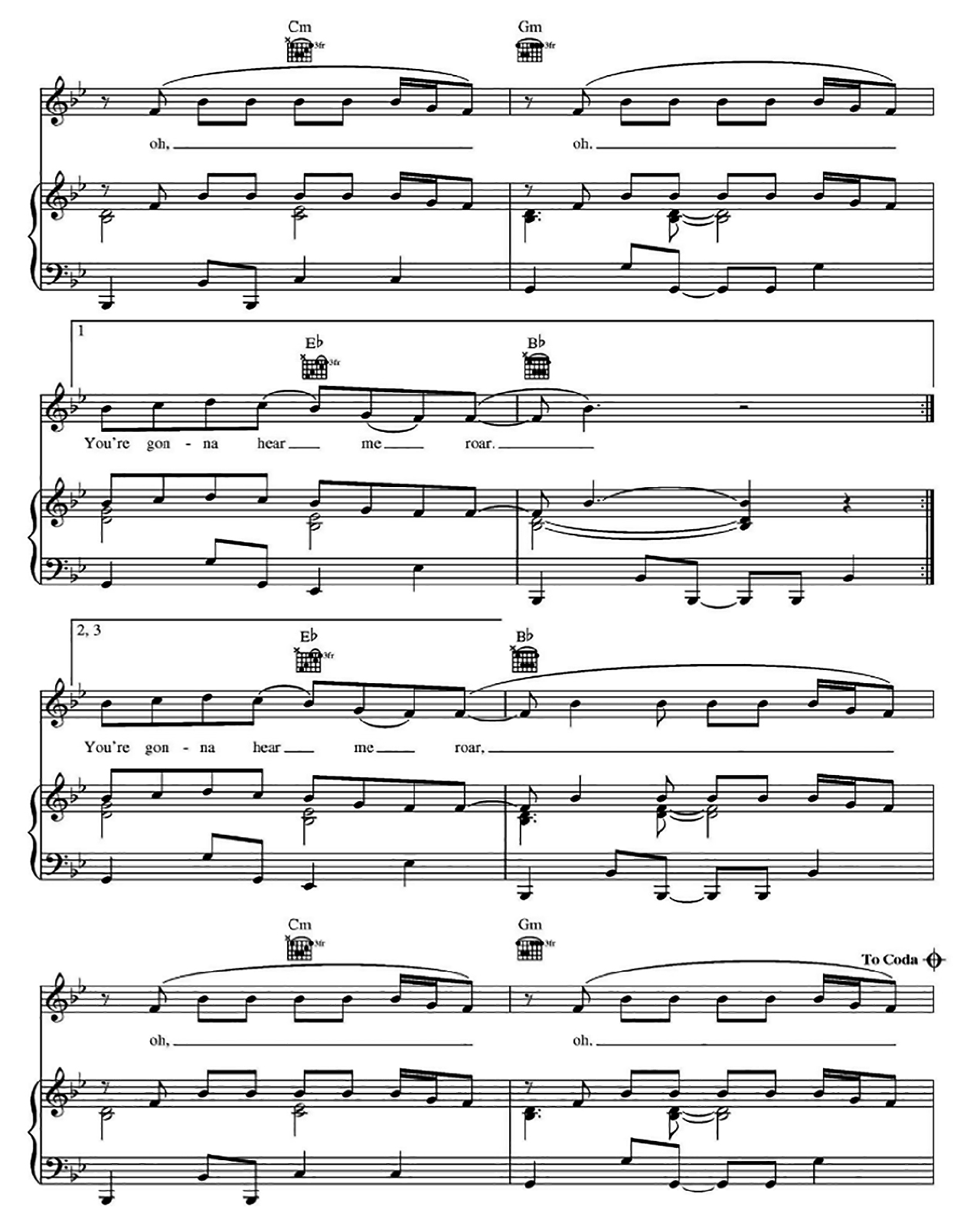 Roar sheet music 4
