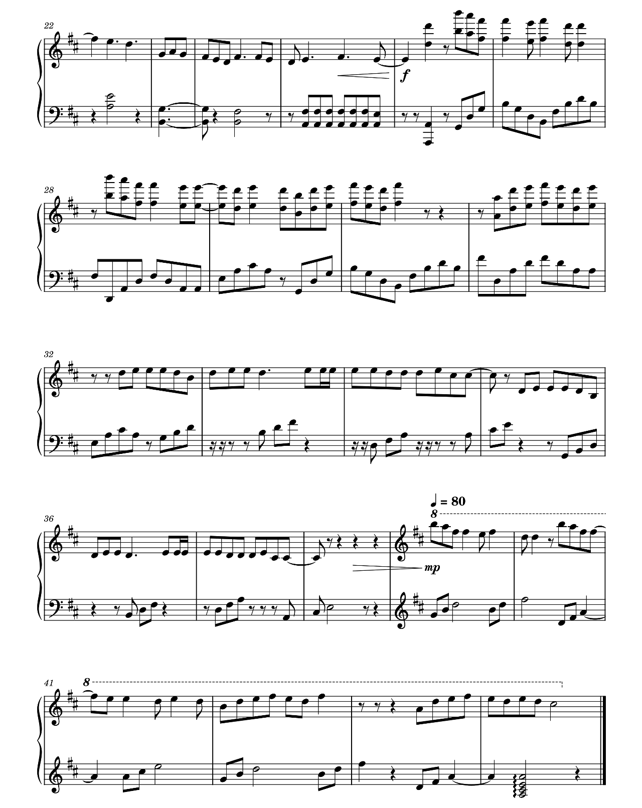 Dandelions sheet music 2