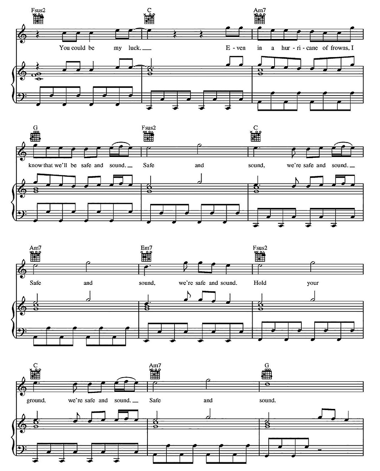 Safe And Sound sheet music 3