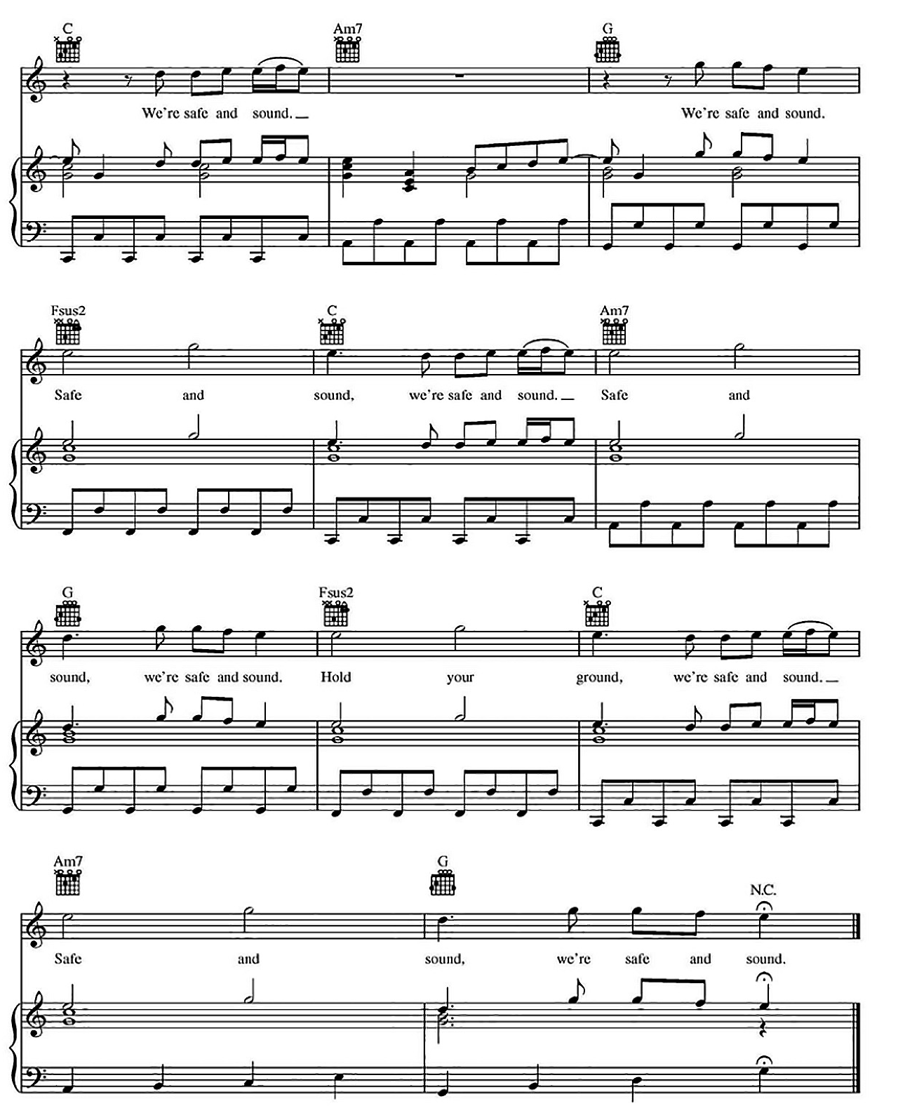 Safe And Sound sheet music 8