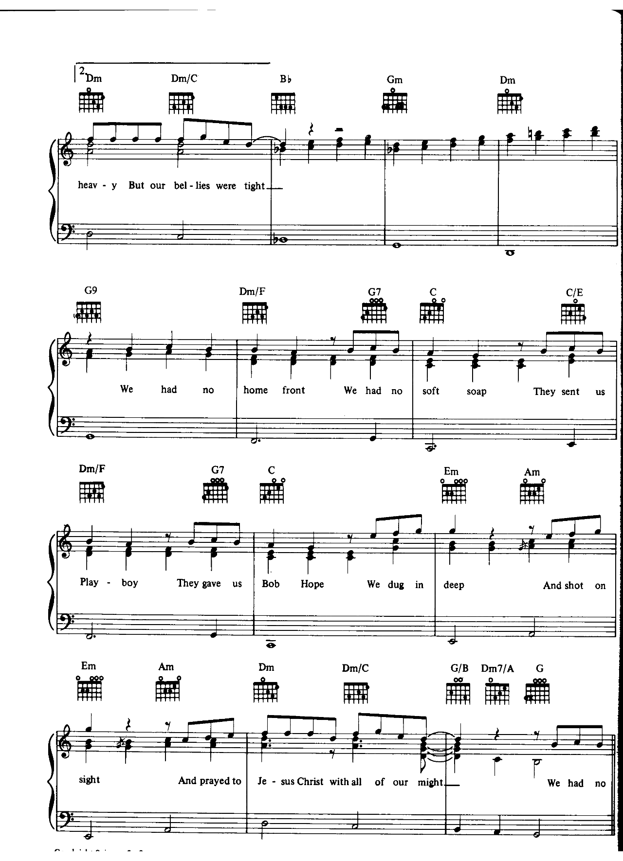 Goodnight Saigon sheet music 2