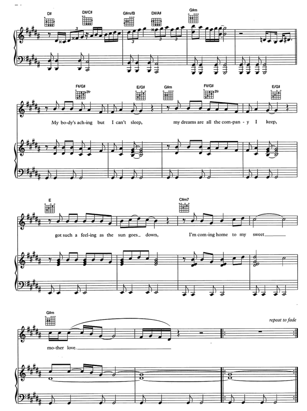 Mother Love sheet music 4